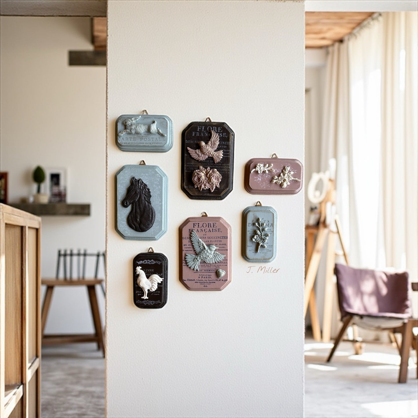 French Country Horse Wall Plaque: Shabby Chic French Country Style Gallery Wall