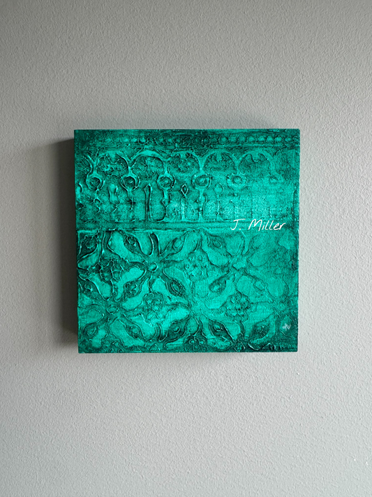 Bohemian Texture Art, Original 5x5 Art Panel "In the Deep"