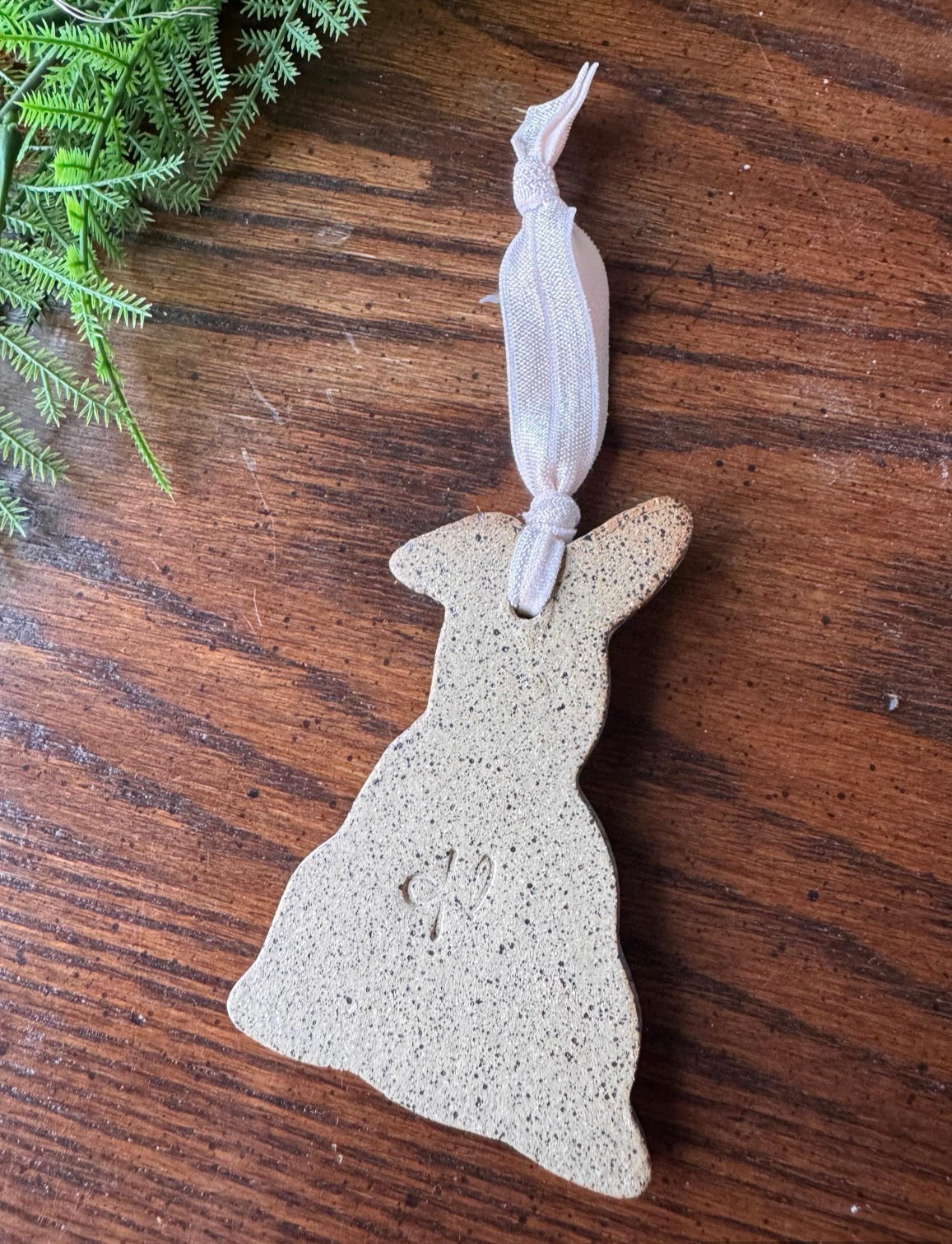 Handmade Ceramic Bunny Ornament, Pottery, Spring, Easter, Rabbit