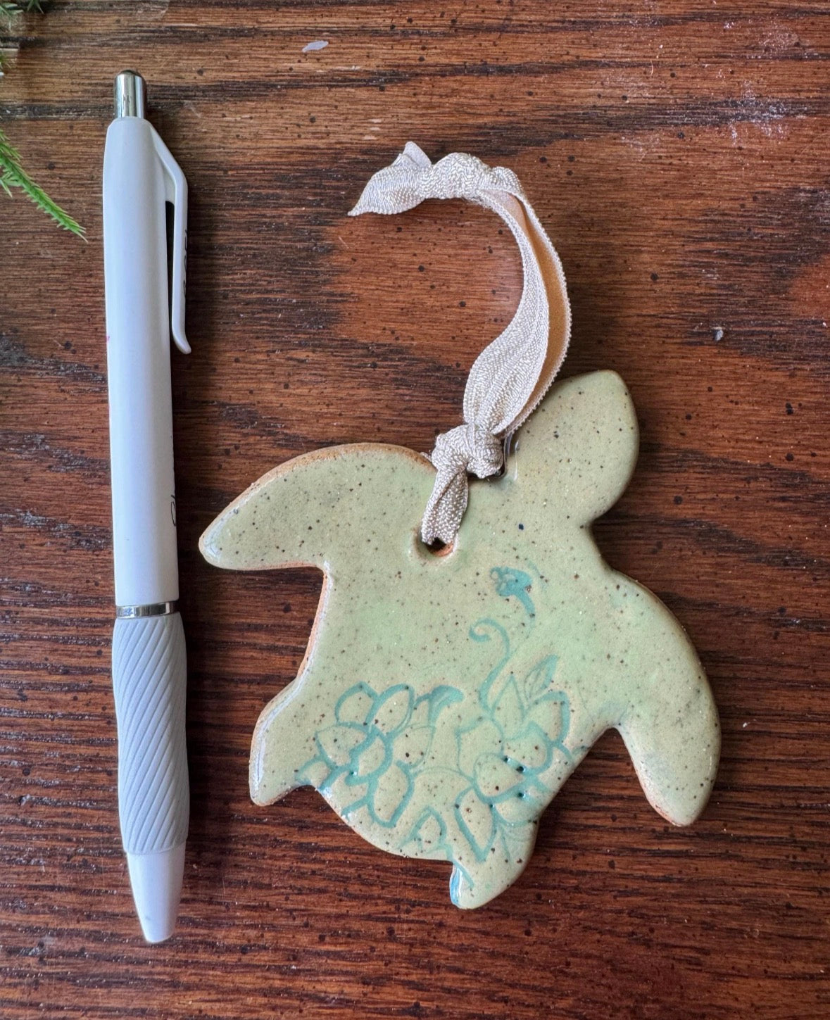Sea Turtle Handmade Ceramic Ornament, Pottery