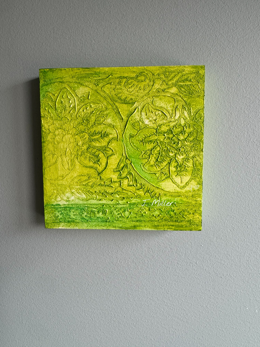 Bohemian Texture Art, Original 5x5 Art Panel "Margarita"