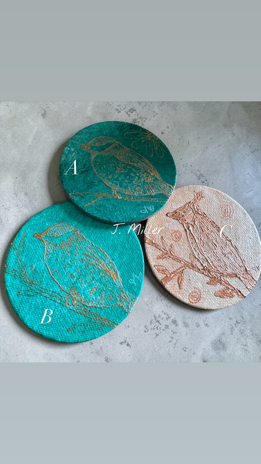 Bird Canvas Magnet, Original Art