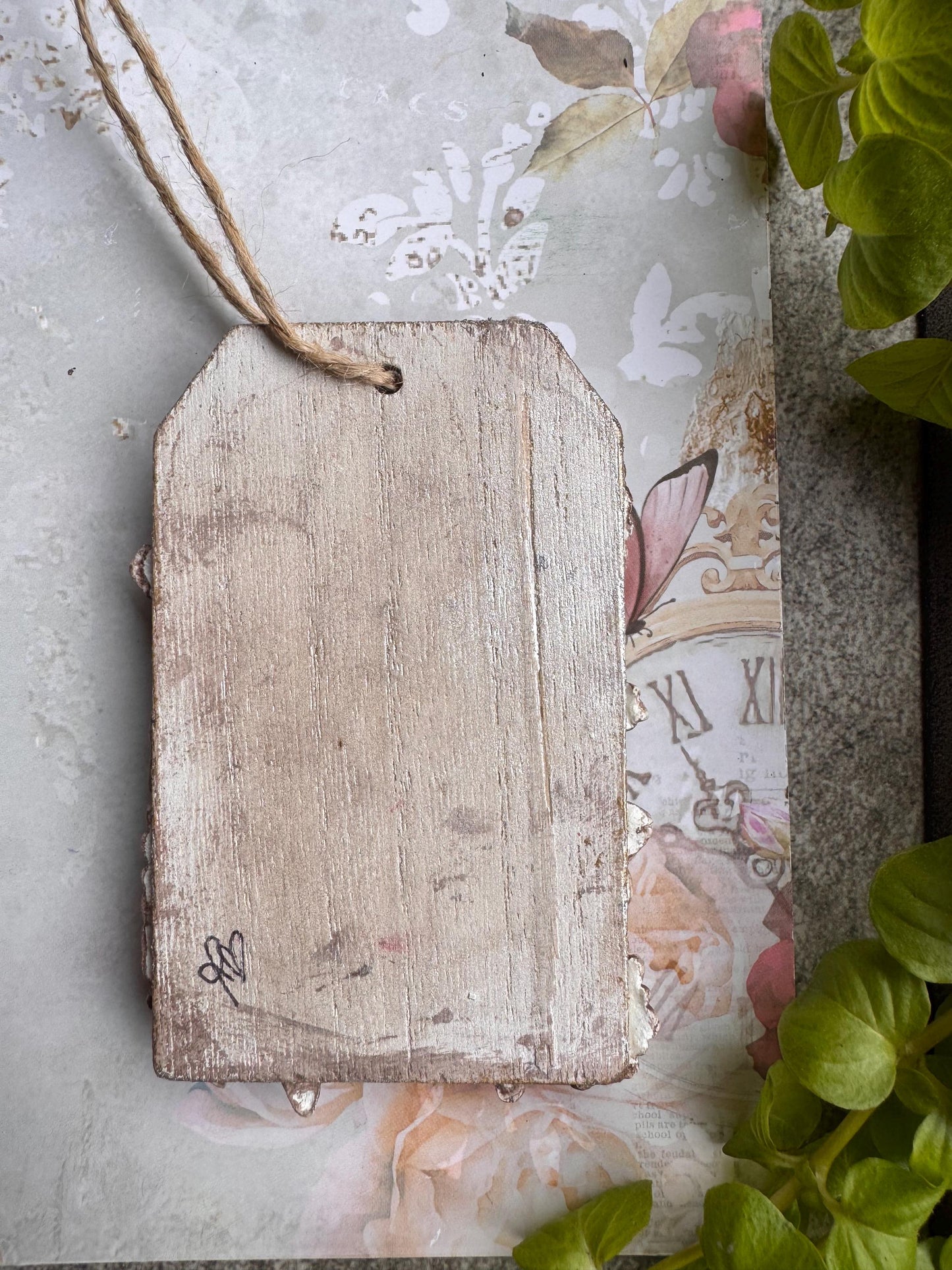 Mixed Media Tag, Vintage Style, Art