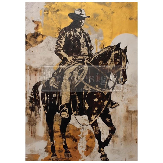 Cowboy Cavalry, A1 Decoupage Fiber, 1 sheet, 23.4″x33.1″ ReDesign With Prima, Furniture Upcycling DIY Decor Decoupage Craft Horse, Western