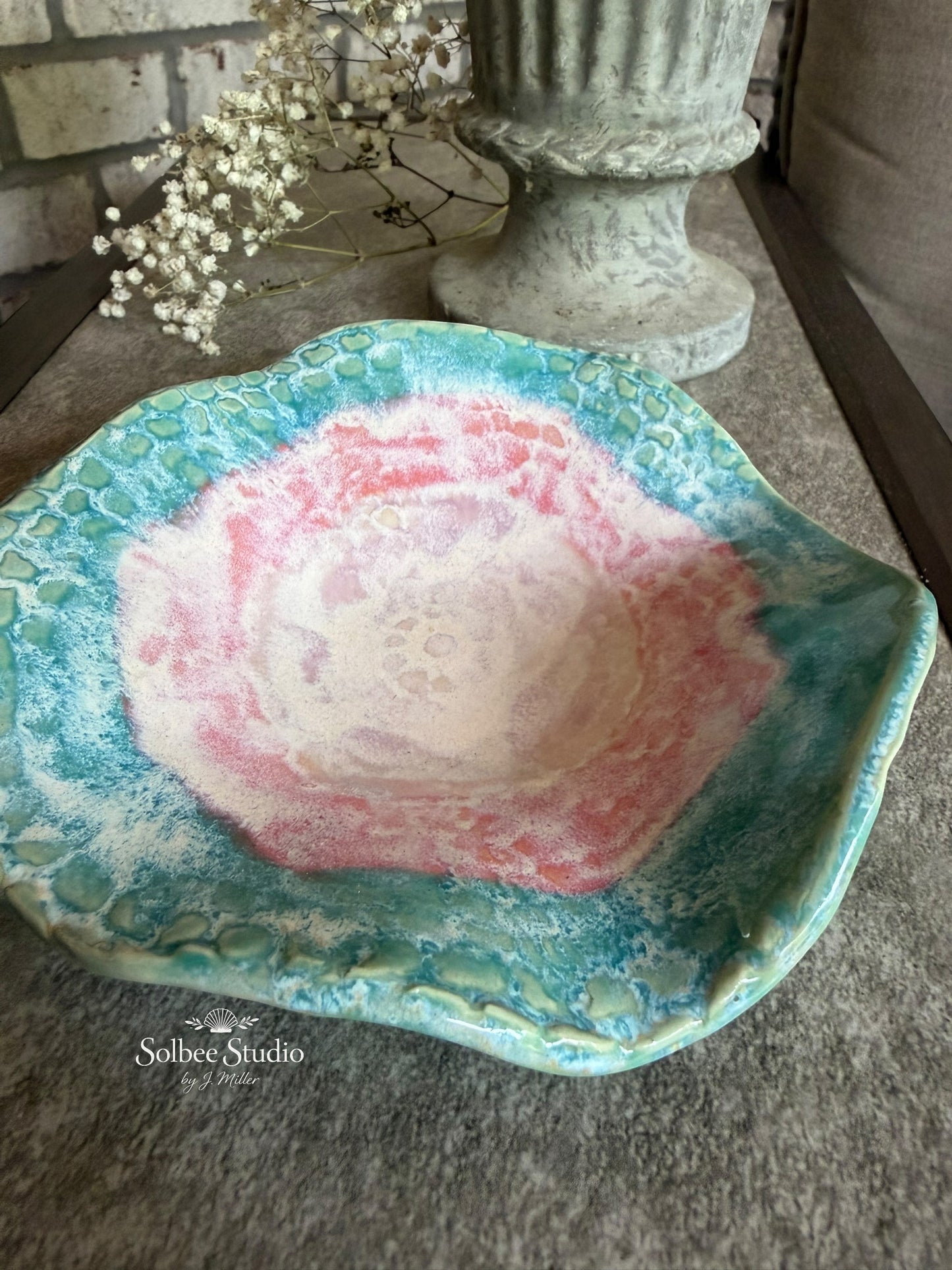 Mermaid Reef Jewelry Dish | Handmade Coastal Pottery Trinket Tray | Small Catchall Bowl