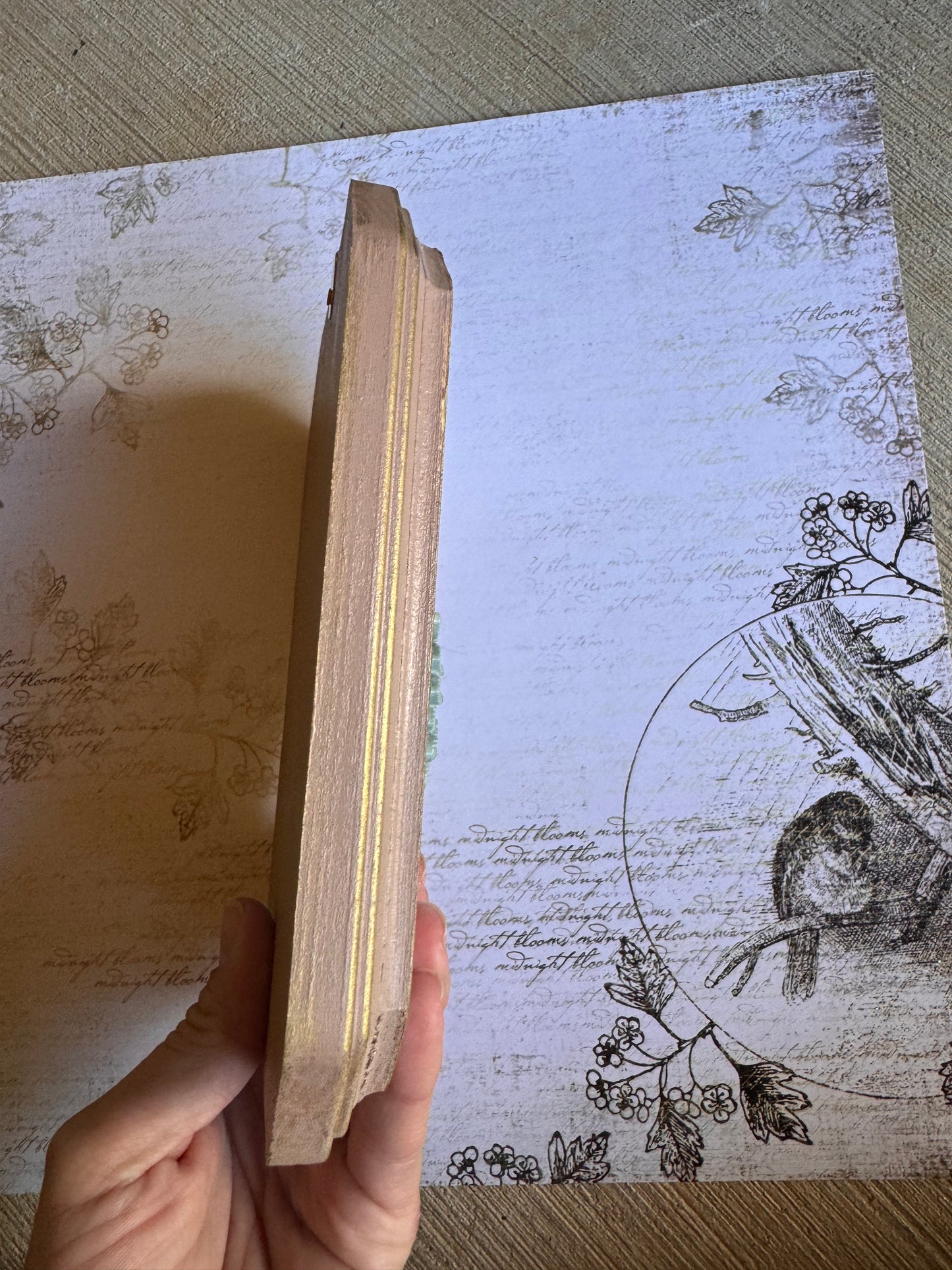 French Country Dusty Pink and French Blue Bird Wall Plaque: Shabby Chic French Country Style Gallery Wall