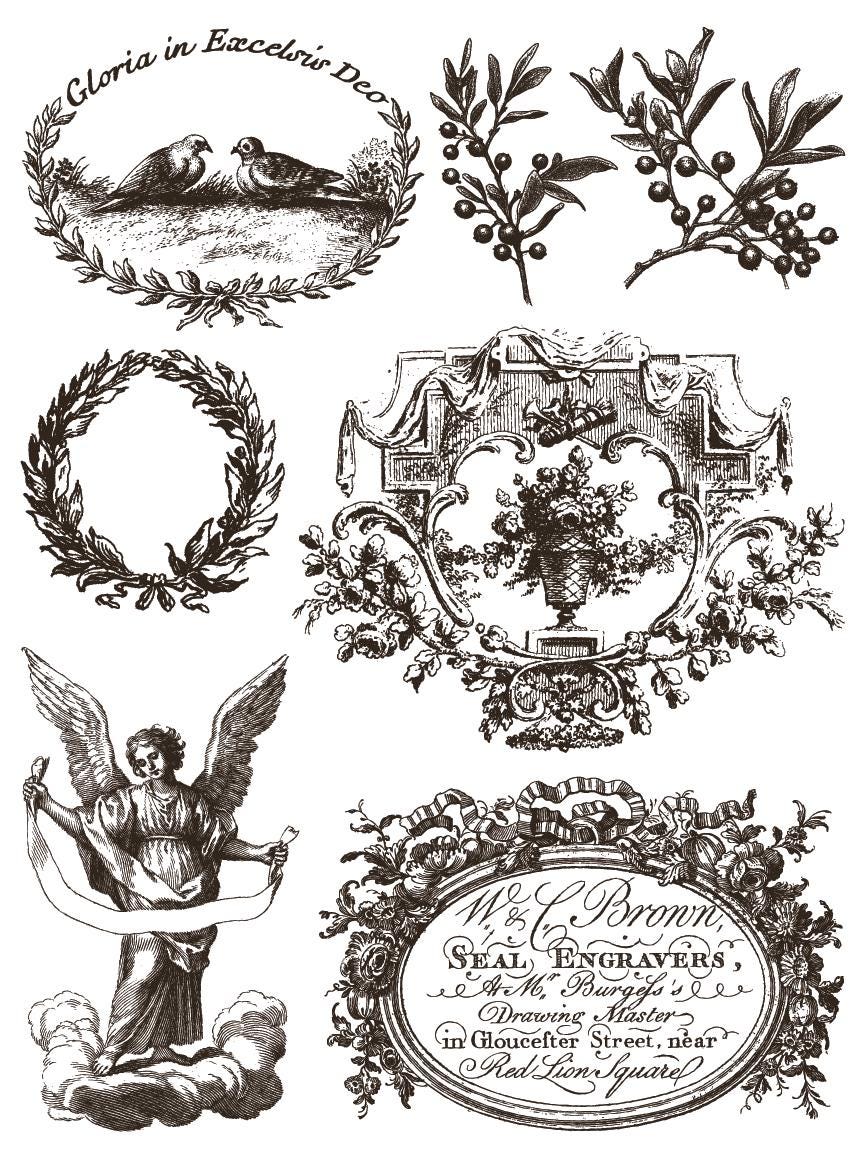 Gloria Paint Inlay IOD, Iron Orchid Designs, Vintage style Christmas & Fall
