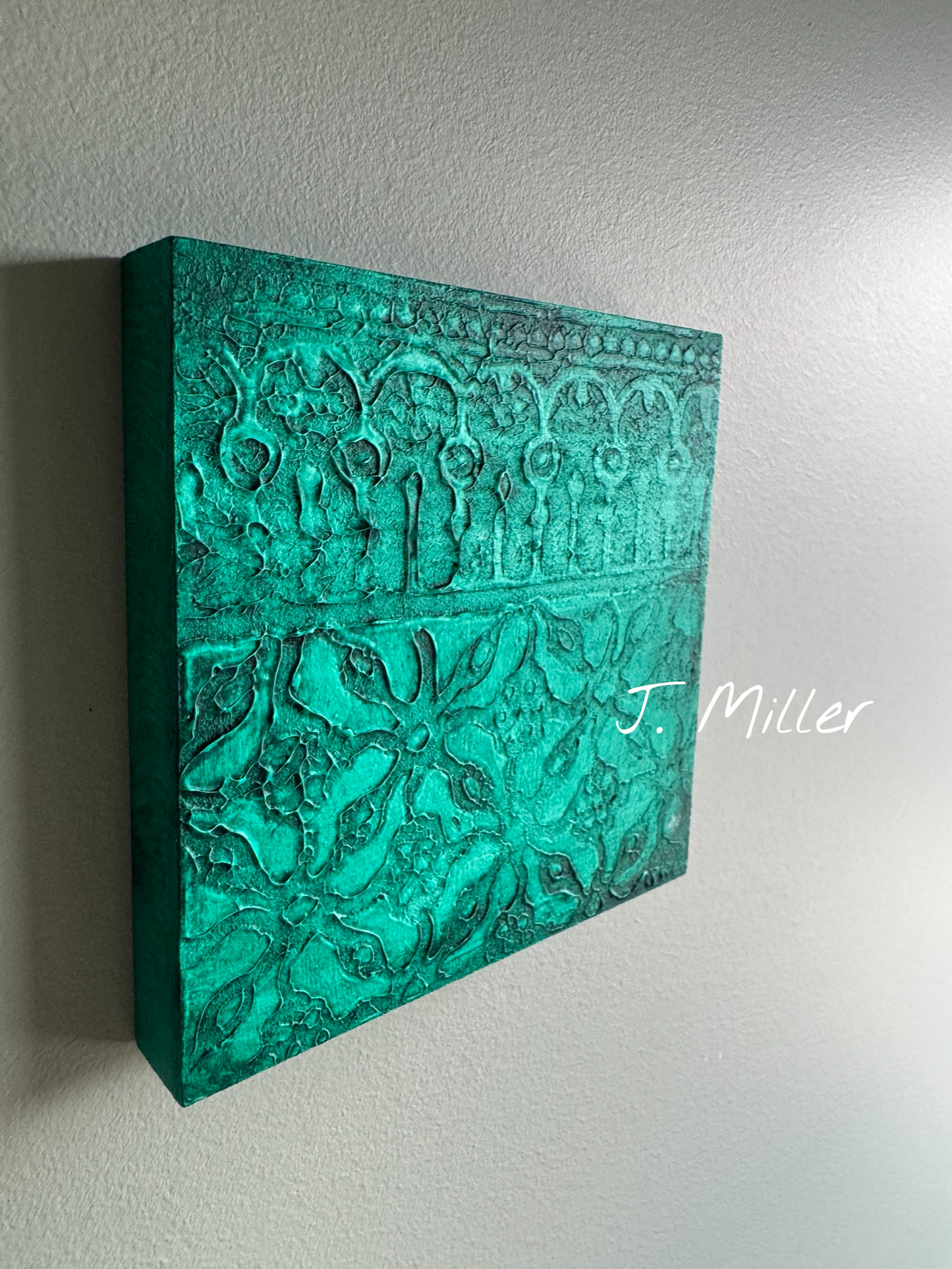 Bohemian Texture Art, Original 5x5 Art Panel "In the Deep"