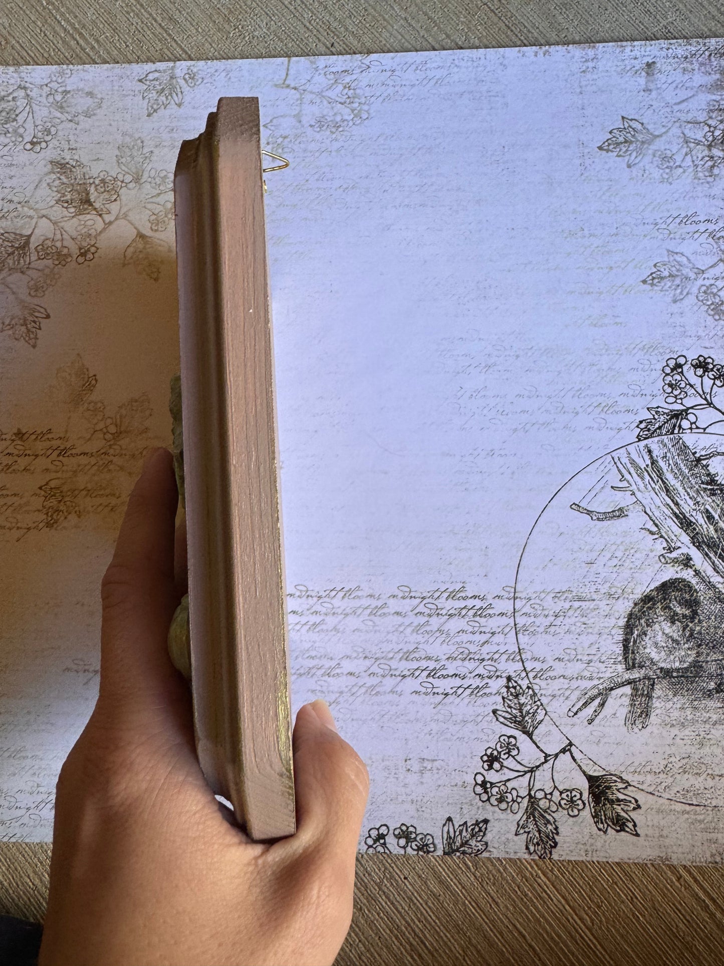 French Country Dusty Pink and French Blue Bird Wall Plaque: Shabby Chic French Country Style Gallery Wall