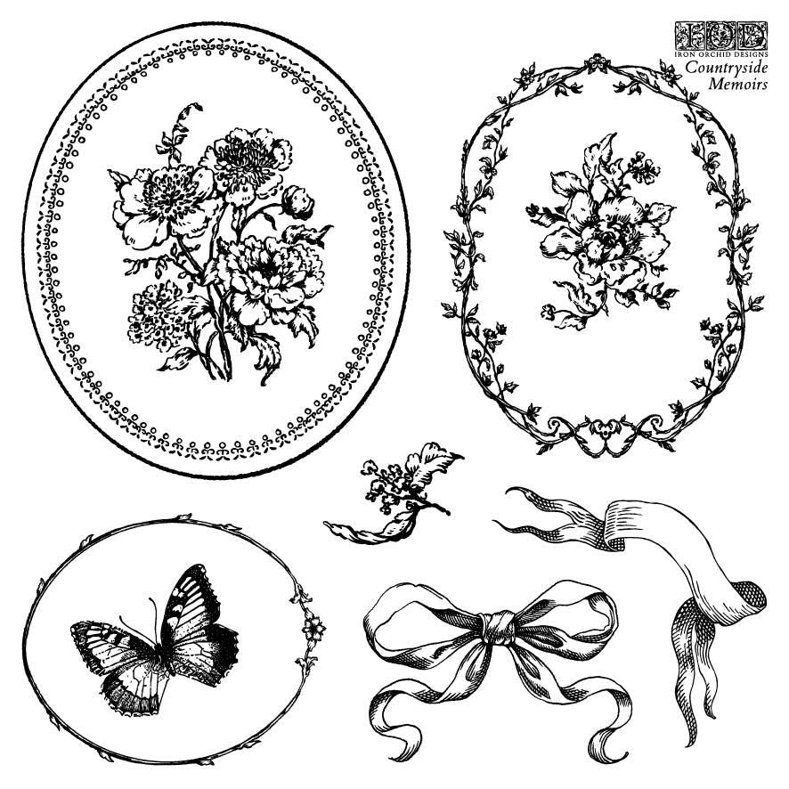 IOD Countryside Memoirs Stamps, Iron Orchid Designs, Mini Stamp Set