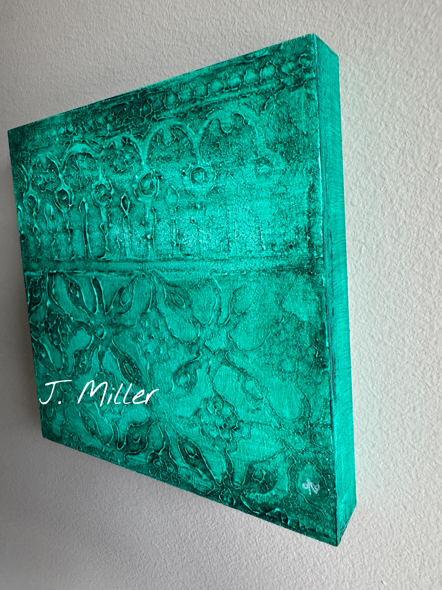 Bohemian Texture Art, Original 5x5 Art Panel "In the Deep"