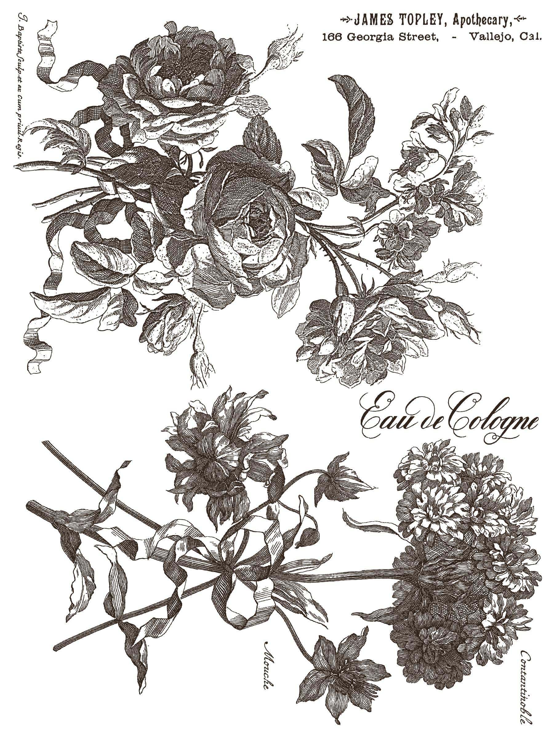 Floriography Paint Inlay IOD NEW, Iron Orchid Designs, Vintage style