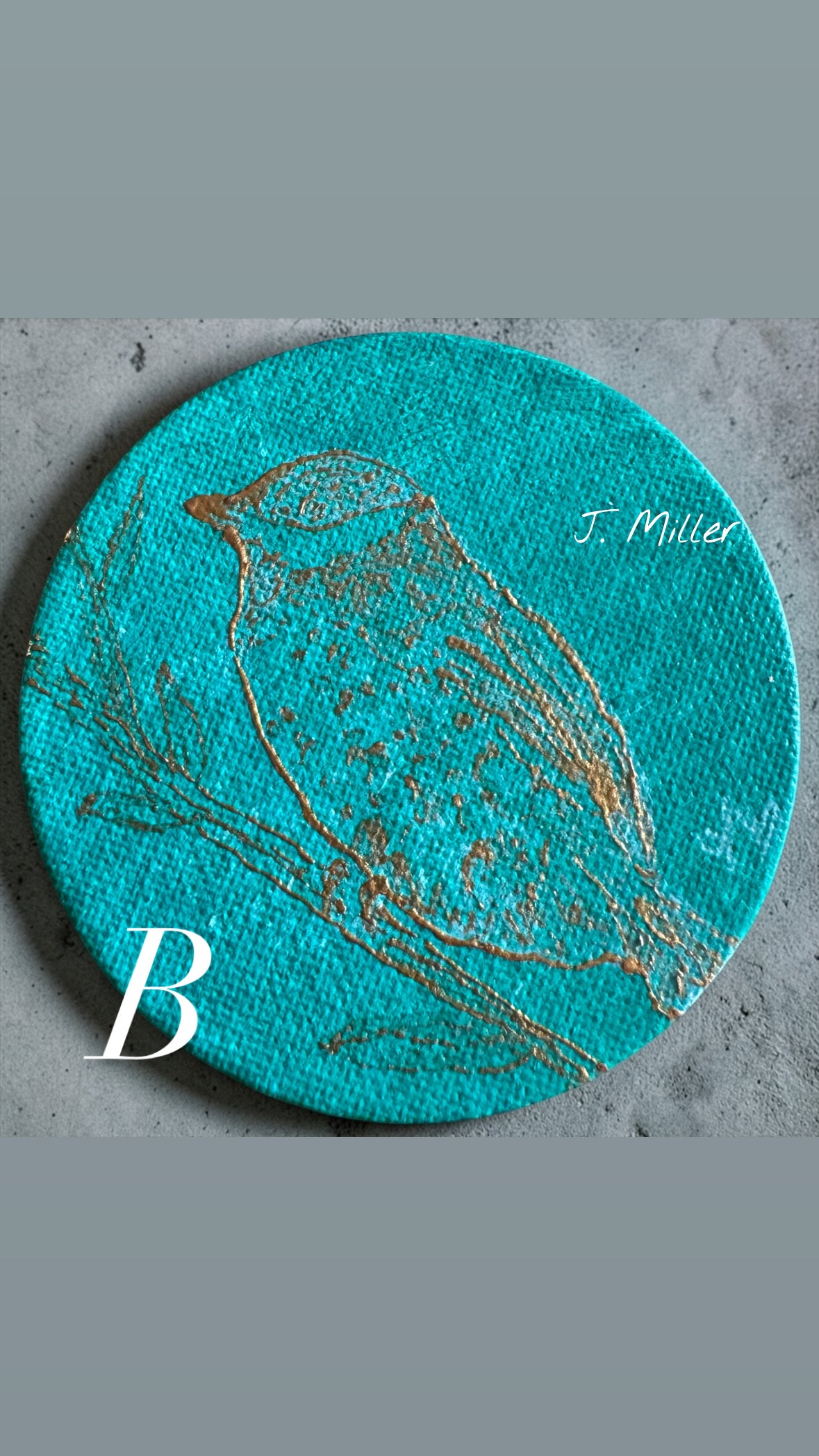 Bird Canvas Magnet, Original Art
