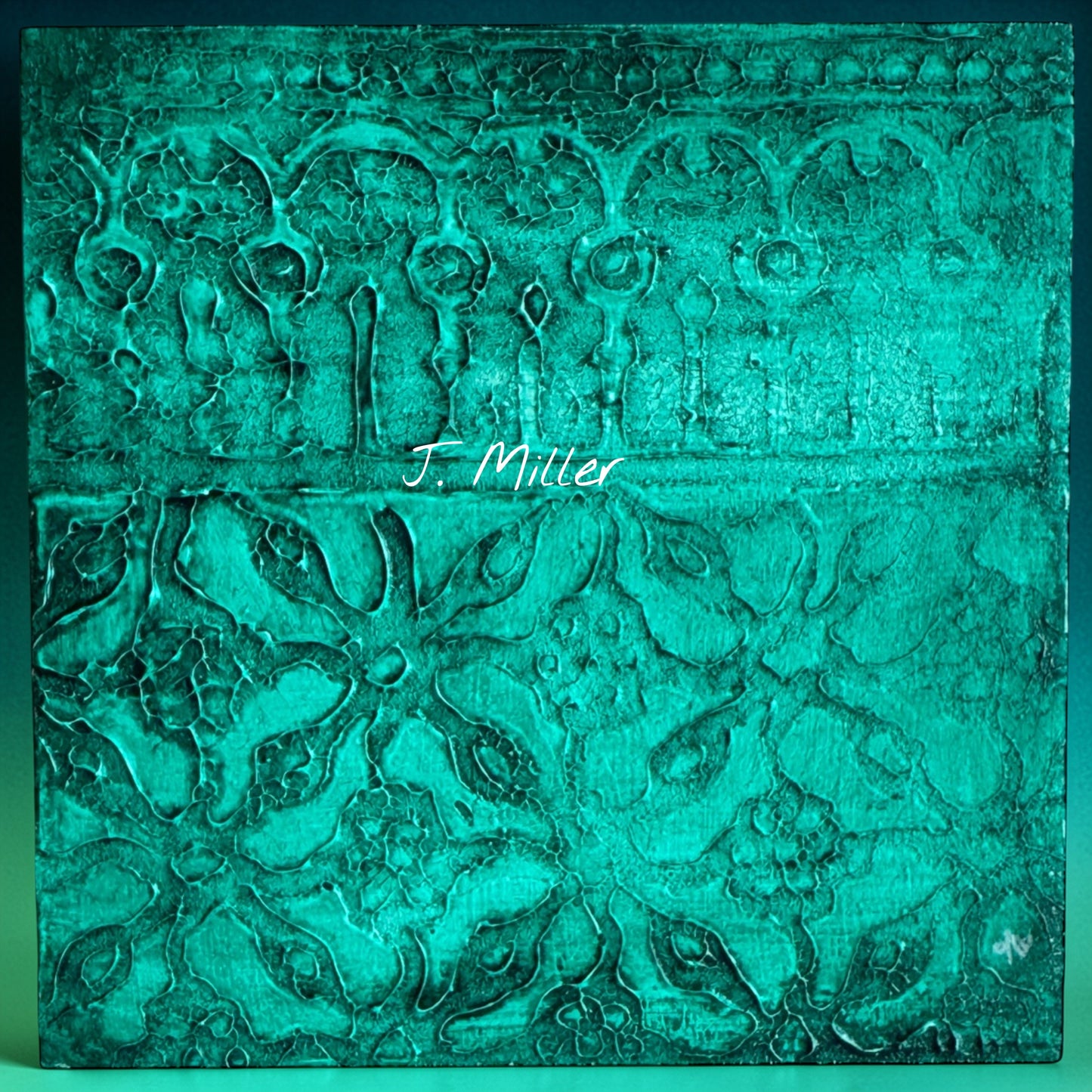 Bohemian Texture Art, Original 5x5 Art Panel "In the Deep"