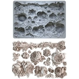 Felicite Floral Mould IOD, Iron Orchid Designs Mold, 5" x 7"