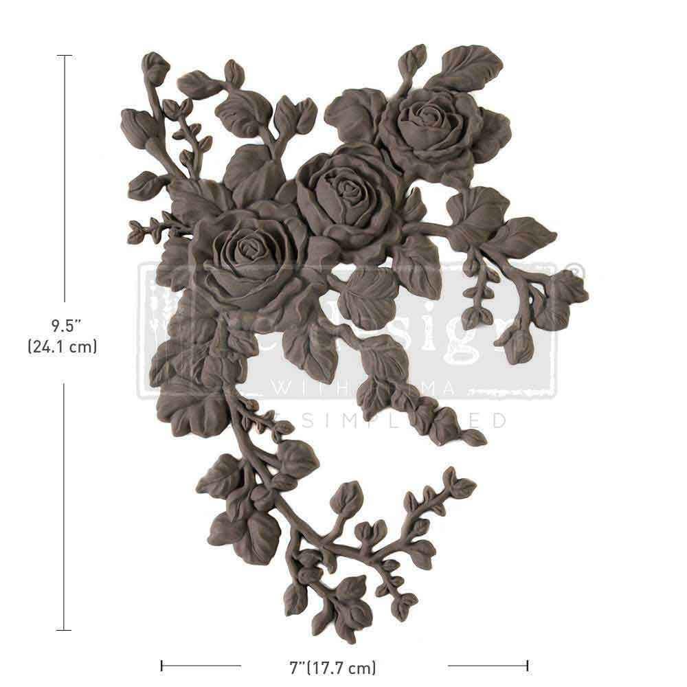 Velvet Cascade LEFT, Decor Poly, Applique, Redesign with prima, 9.5" x 7" x 0.5"