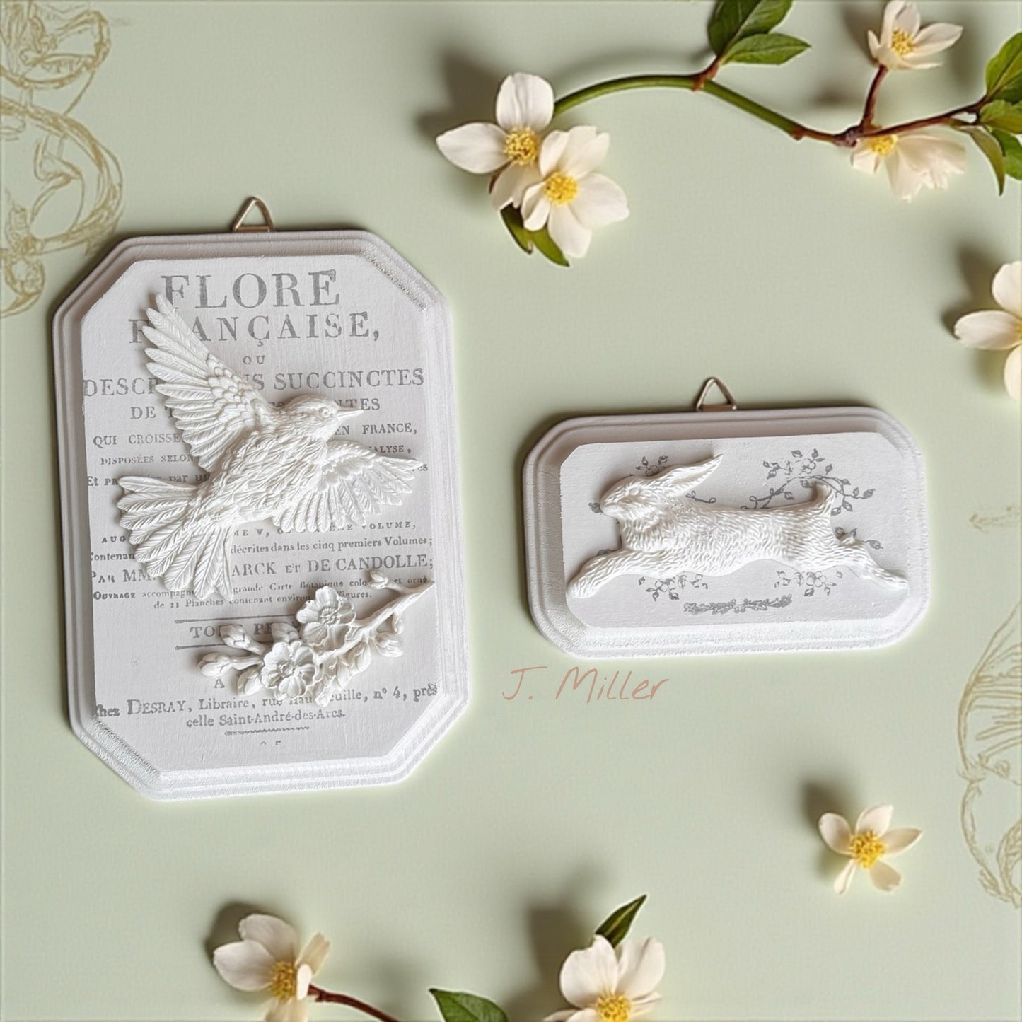 French Country Bird Wall Plaque: Shabby Chic French Country Style Gallery Wall