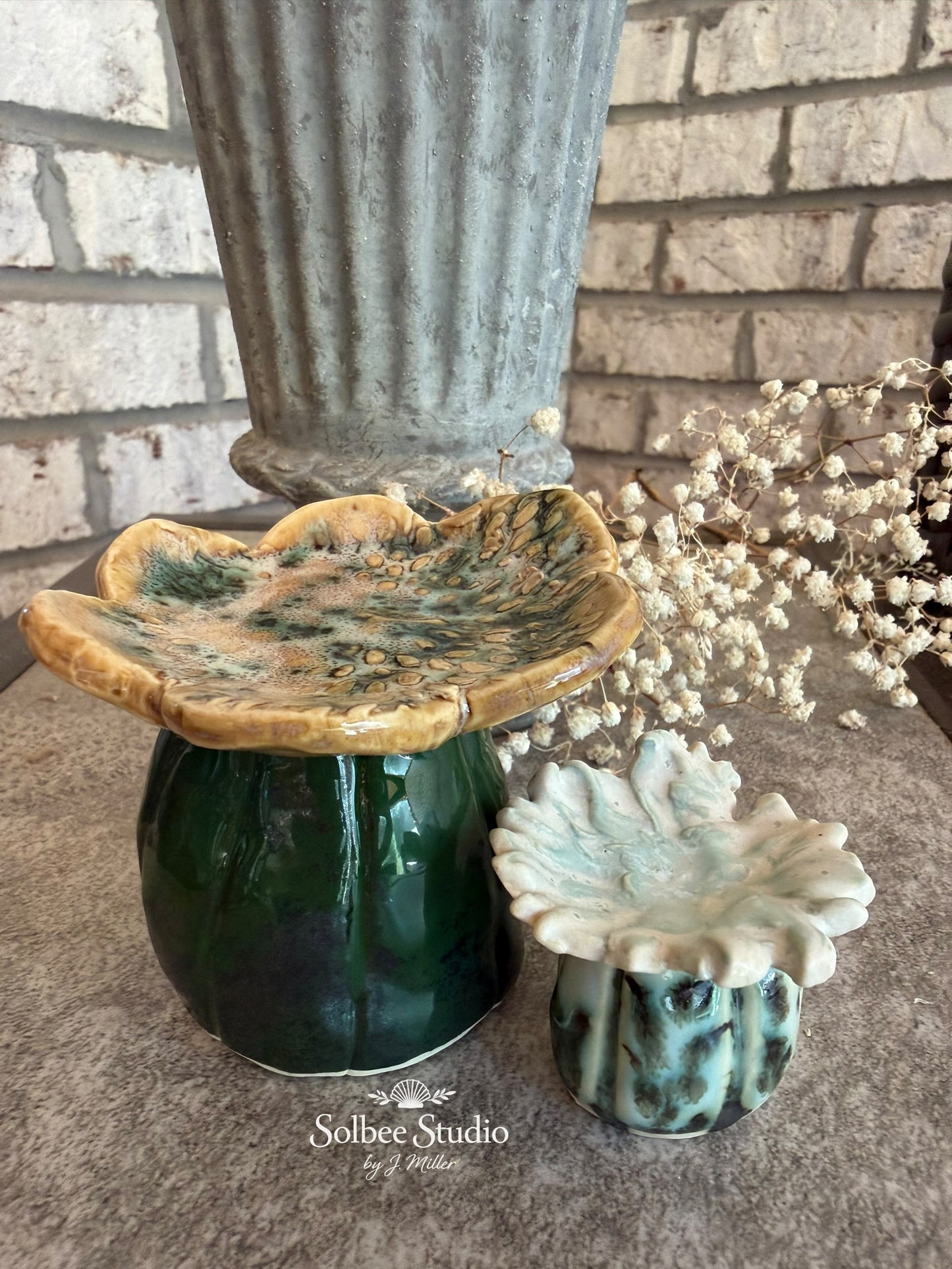 Desert Bloom Ring Dish | Handmade Ceramic Cactus Flower Trinket Holder, Paper weight, Garden Decor