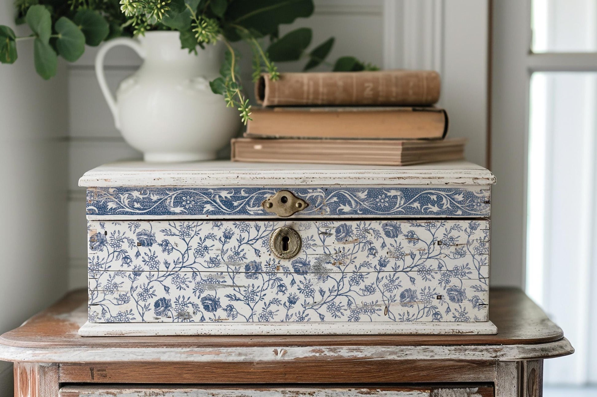 Delft Traditions Azure Paint Inlay IOD, Iron Orchid Designs, Vintage style