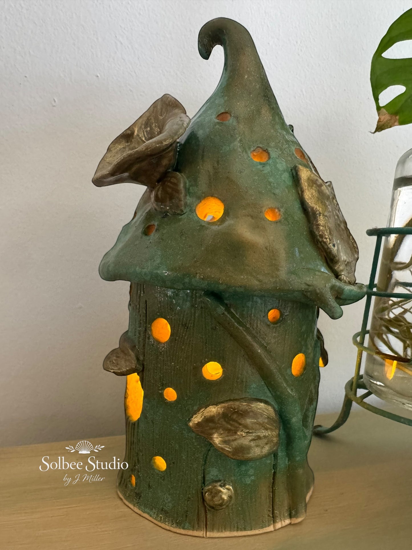 Enchanted Woodland Fairy House - Handbuilt Ceramic Luminary