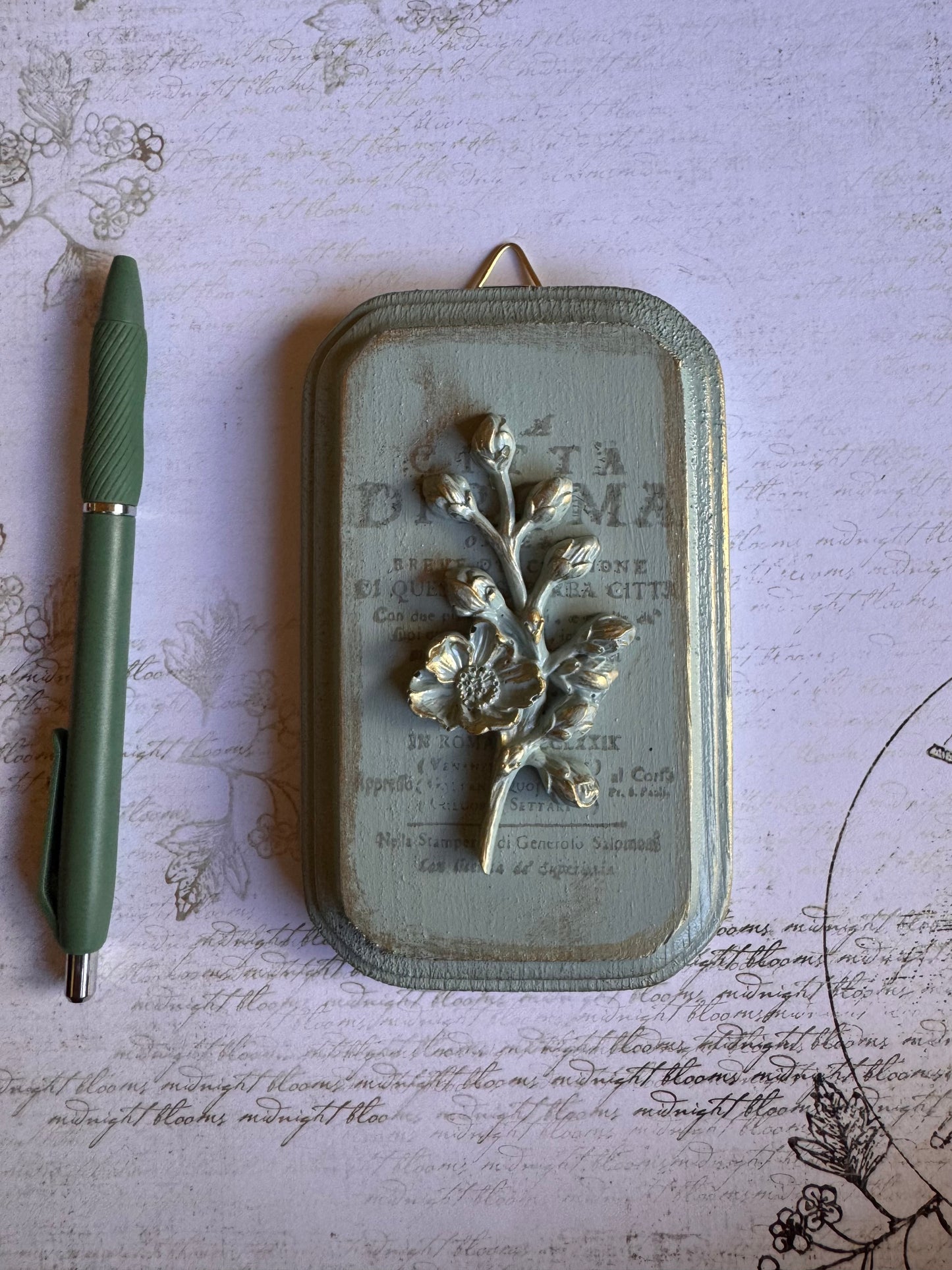 French Country Floral Relief Plaque: Handcrafted Collage Wall Decor