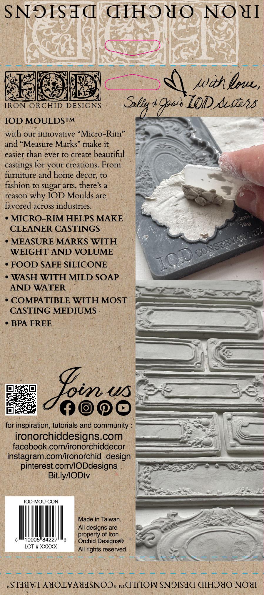 Conservatory Labels Mould IOD, Iron Orchid Designs Mold