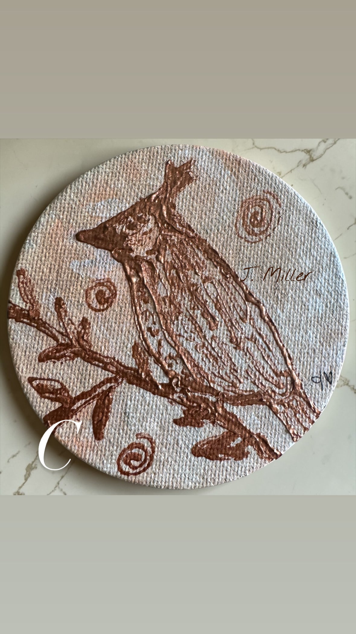 Bird Canvas Magnet, Original Art