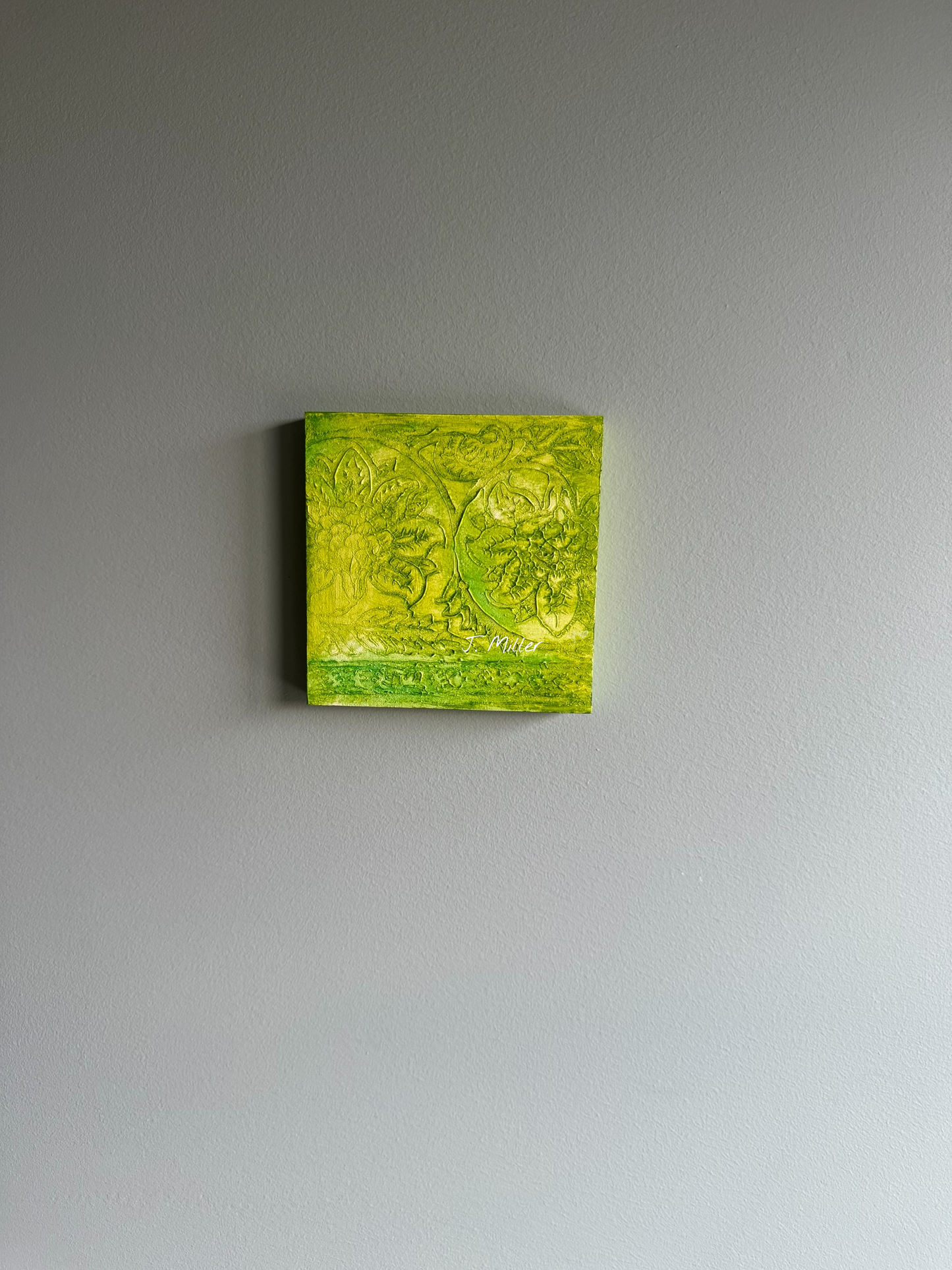 Bohemian Texture Art, Original 5x5 Art Panel "Margarita"