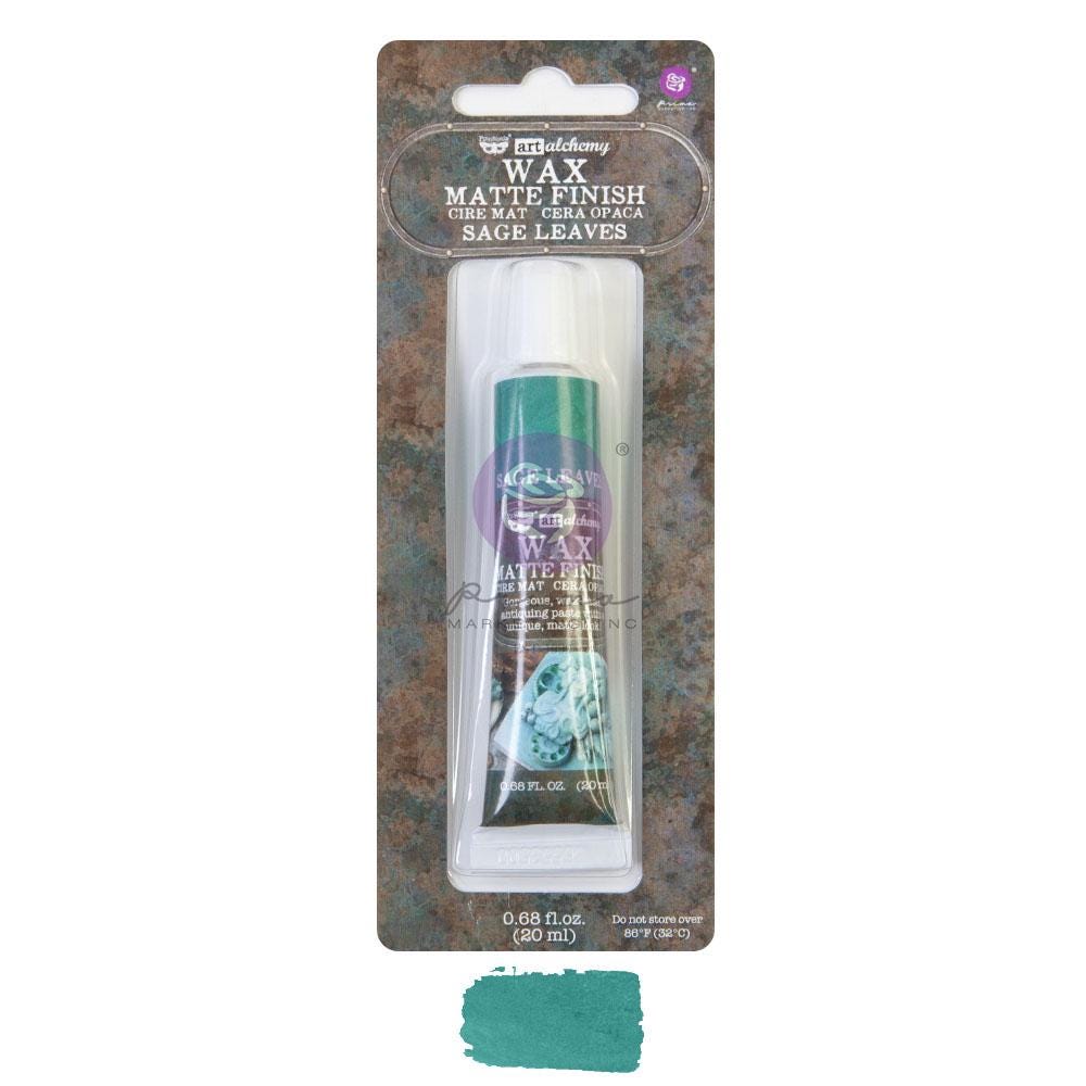 Sage Leaves Matte Wax Art Alchemy, Finnabair, Redesign with Prima, Mixed Media Art