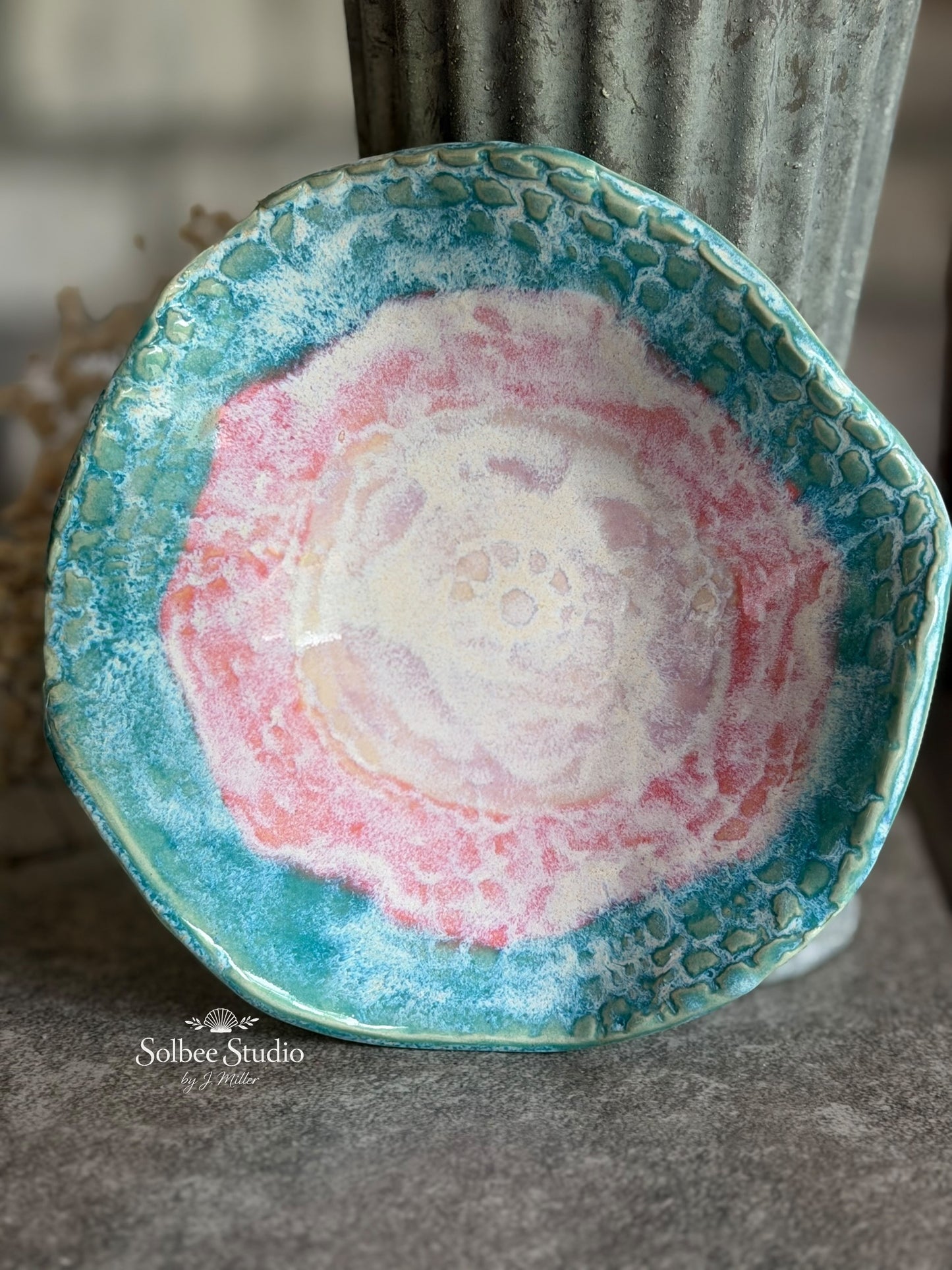 Mermaid Reef Jewelry Dish | Handmade Coastal Pottery Trinket Tray | Small Catchall Bowl