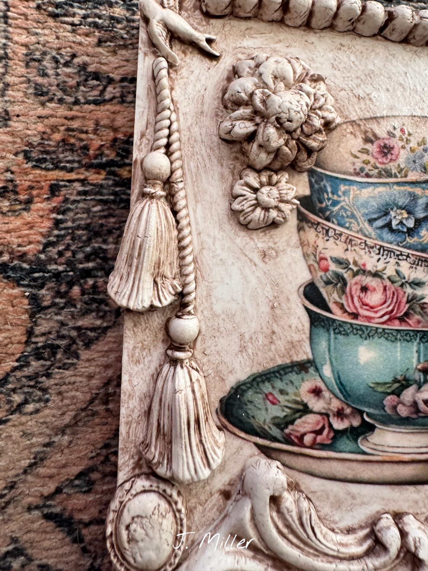 French Country Tea Art, Mixed Media Panel