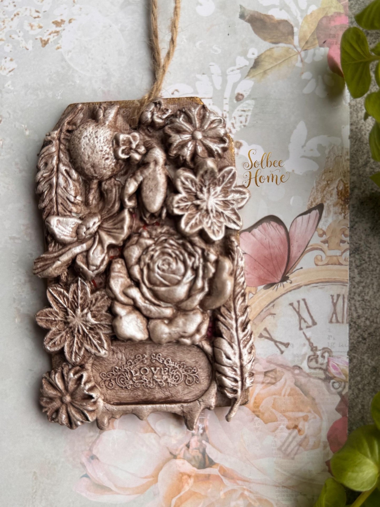 Mixed Media Tag, Vintage Style, Art