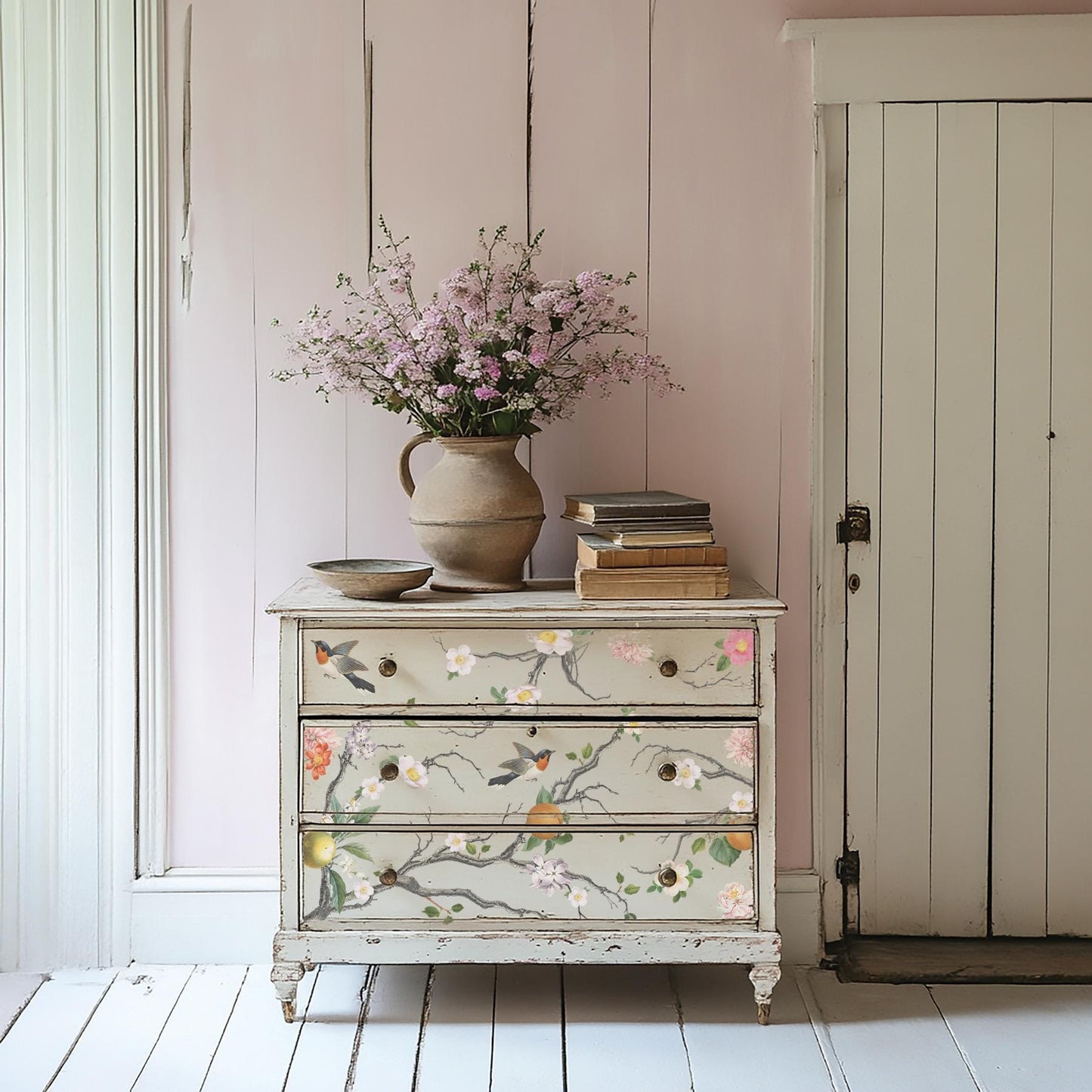 IOD Menagerie Transfer pack Iron Orchid Designs Florals, Bird Cage