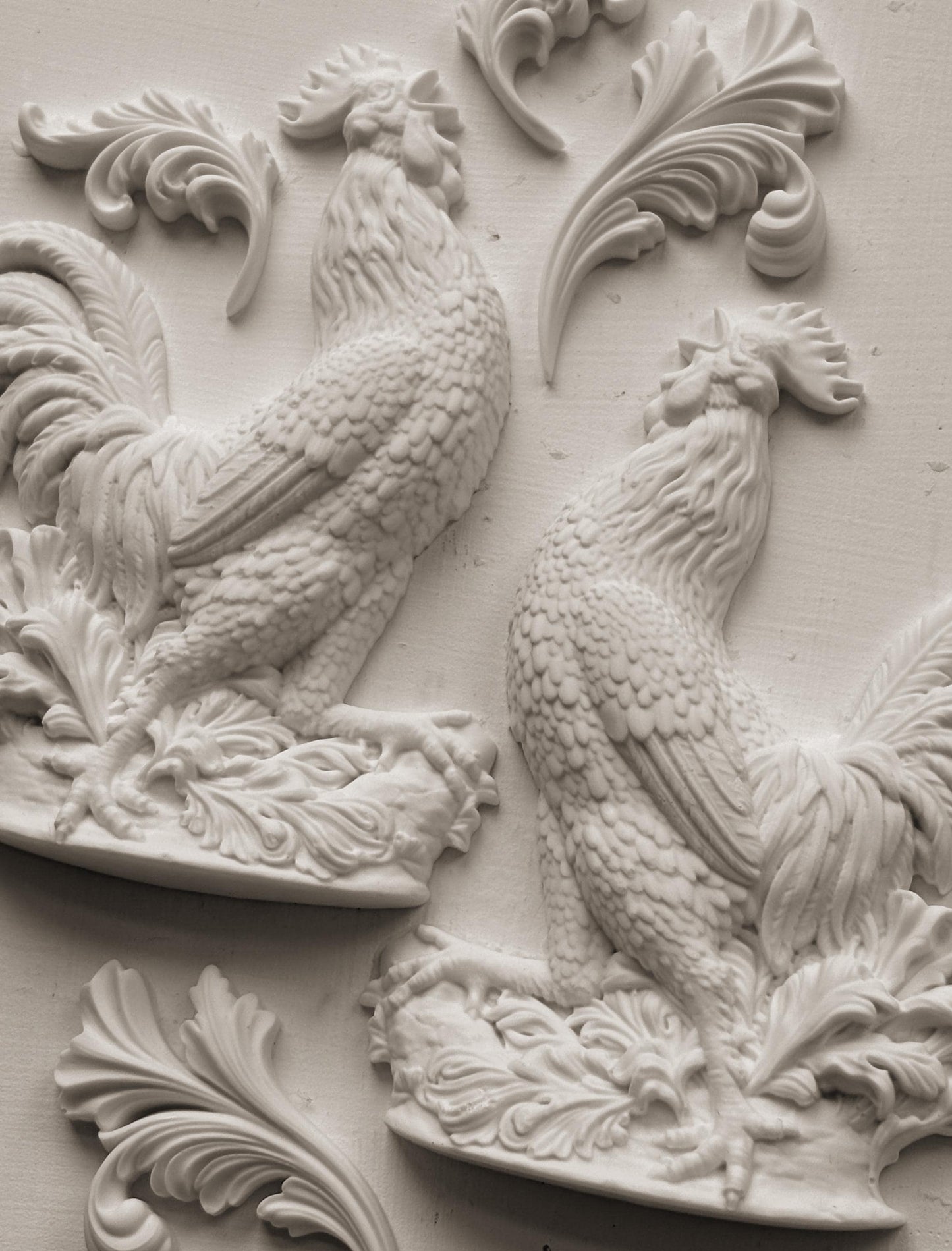 Chanticleer Rooster Mould IOD, Iron Orchid Designs Mold, 5" x 7"