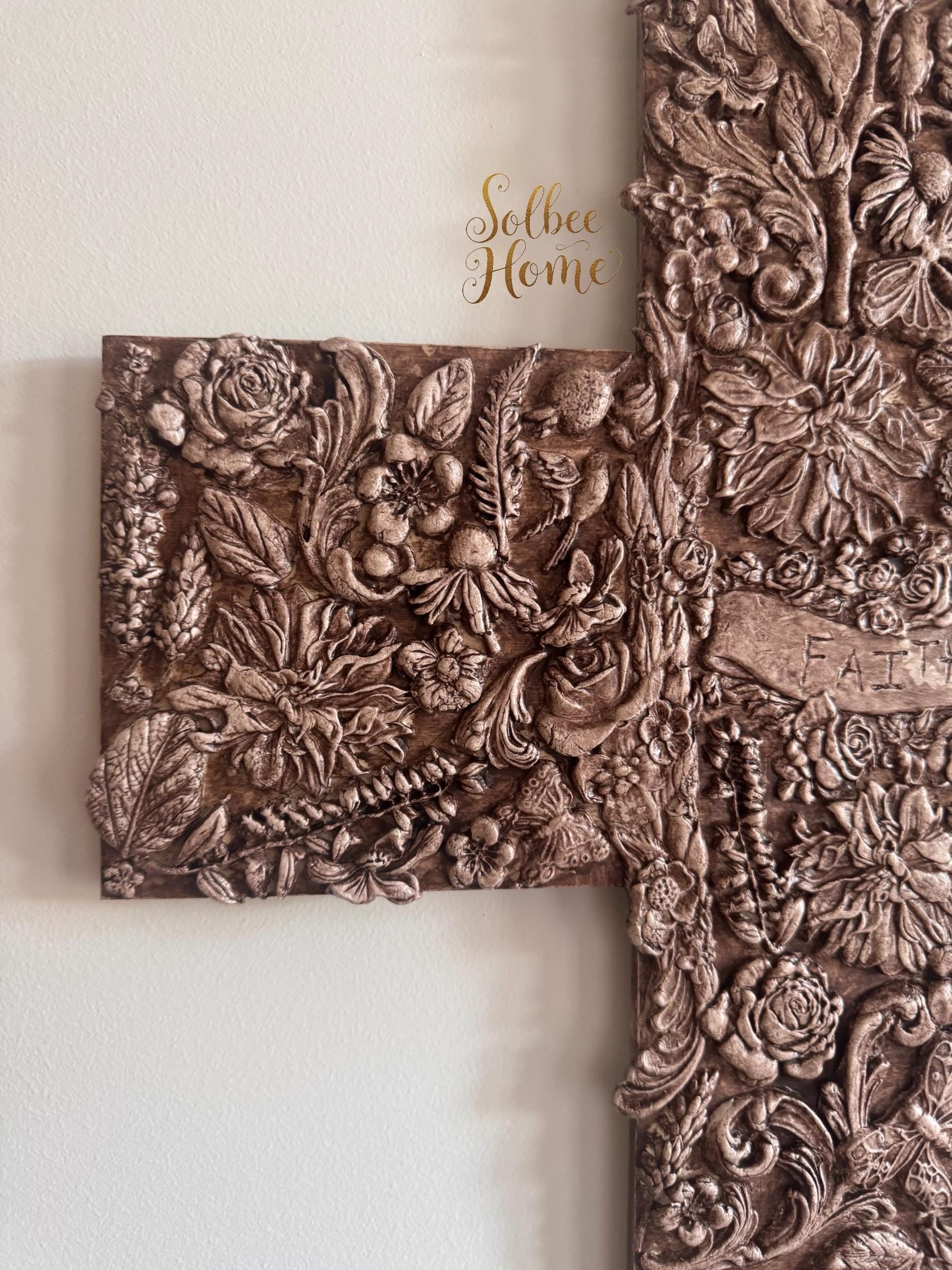 Handmade Cross Wall Decor, Mixed Media Art, Faith, Religious