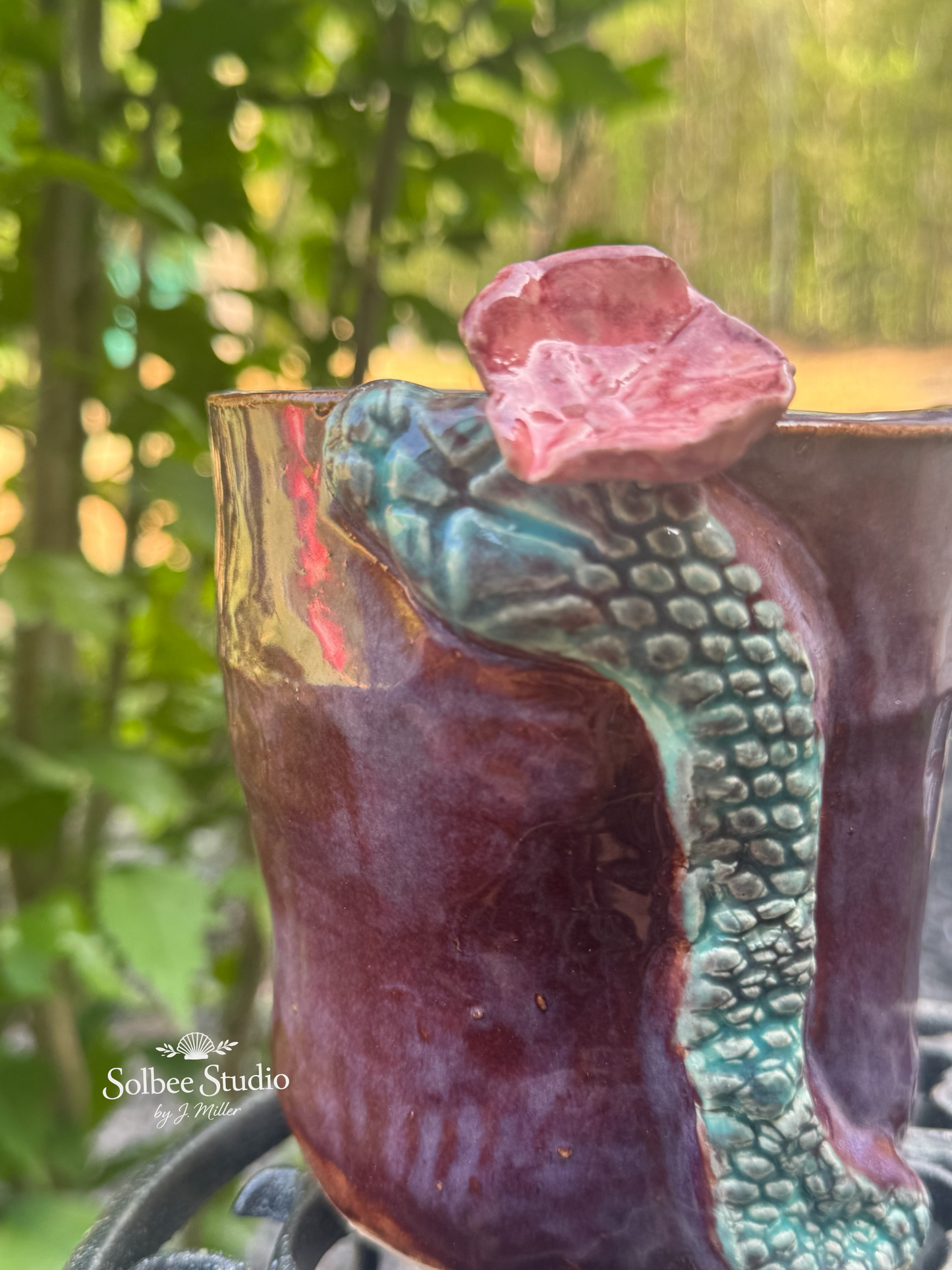 Handmade Snake Planter Pot, Pottery