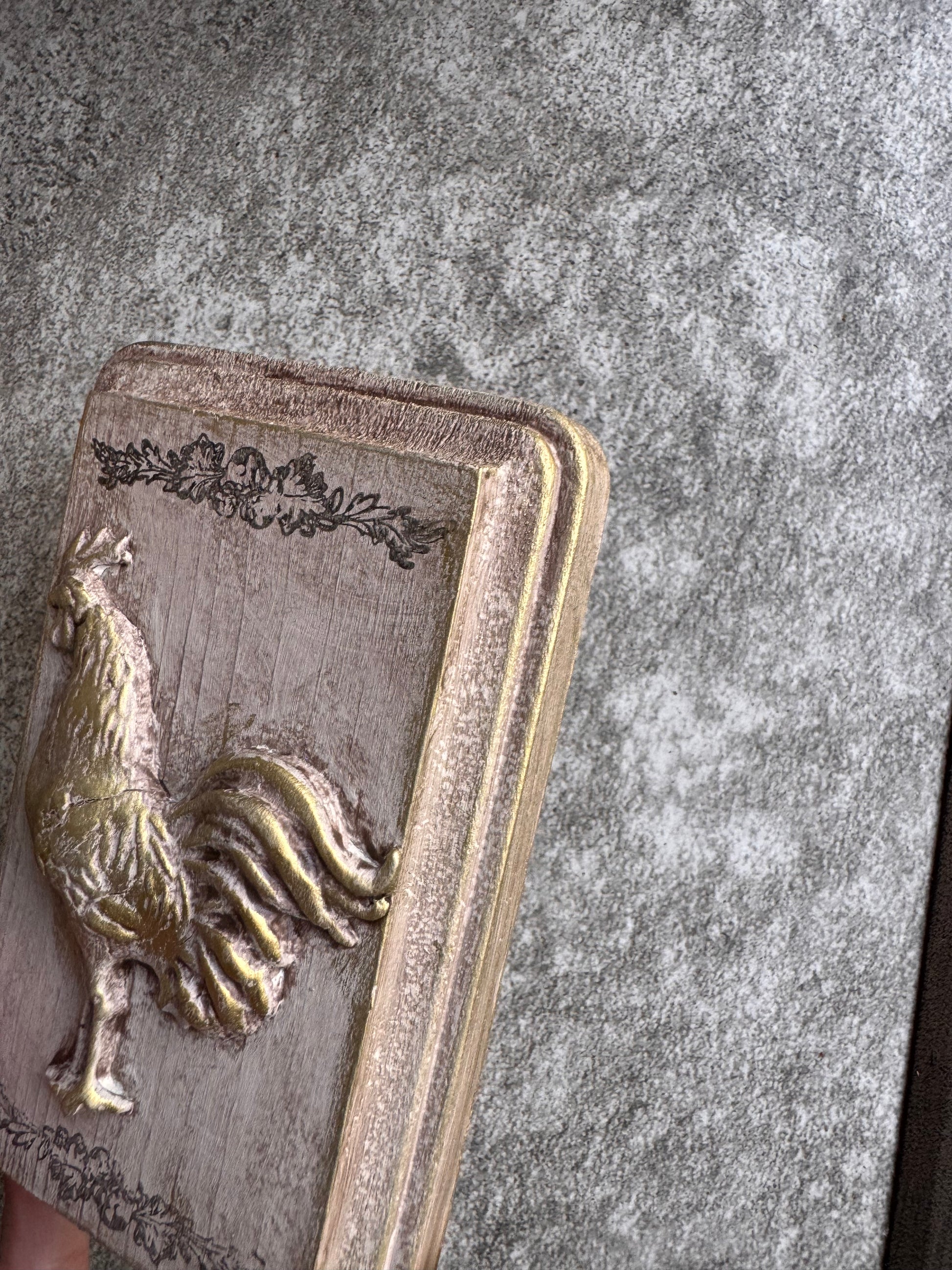 Vintage Style French Country Rooster Plaque, Collage Wall, Relief Plaque, Wall Decor, Handcrafted, Aged