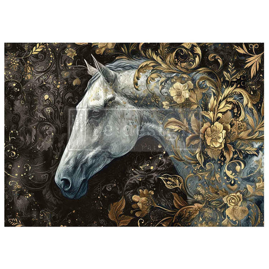 Majestic Gallop, A1 Decoupage Fiber, 1 sheet, 23.4″x33.1″ ReDesign With Prima, Furniture Upcycling DIY Decor Decoupage Craft Horse