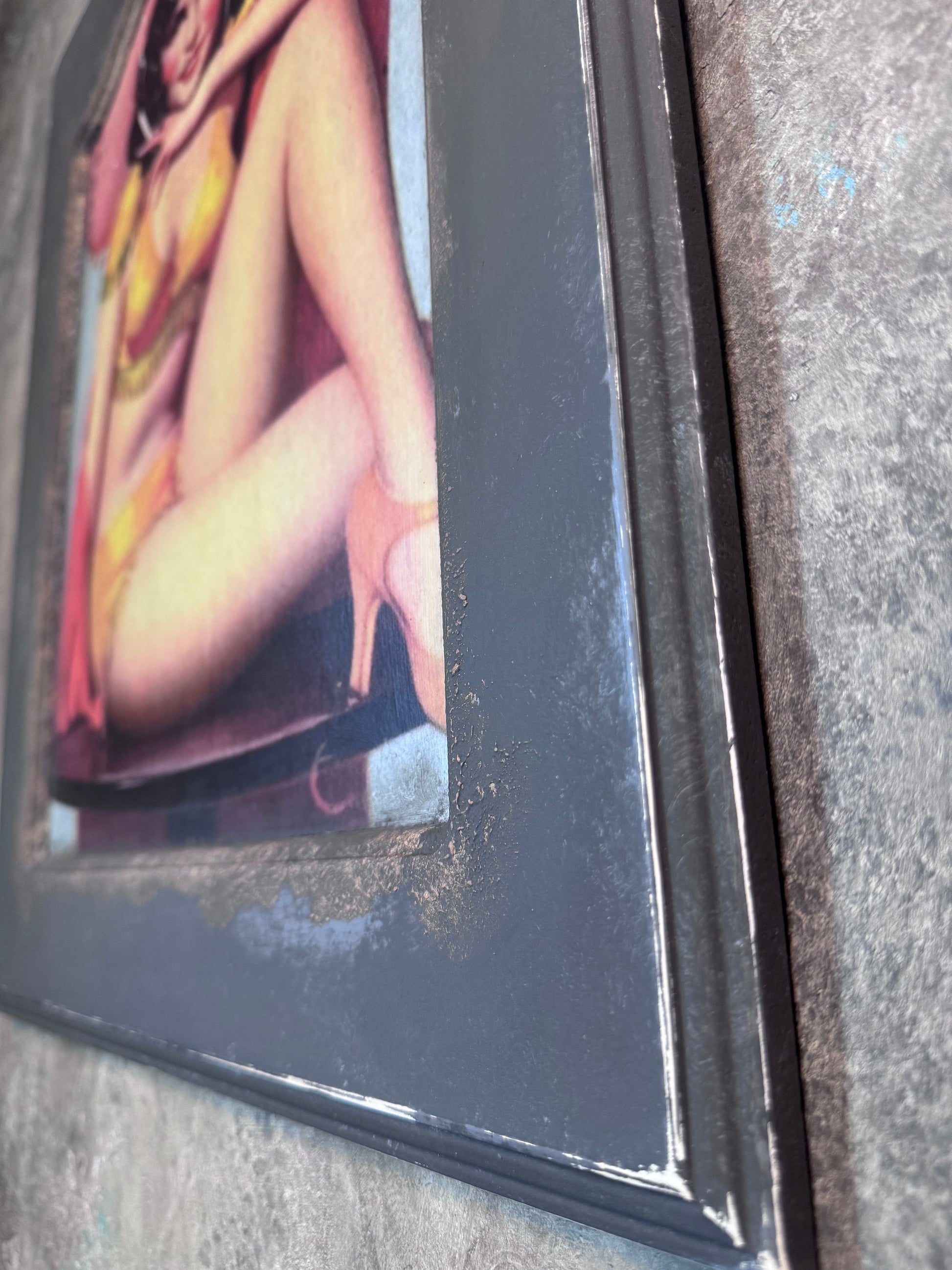Vintage Style Pin Up Wall Decor, Wall Art, Mixed Media Upcycle