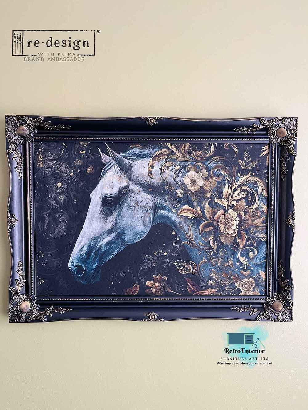 Majestic Gallop, A1 Decoupage Fiber, 1 sheet, 23.4″x33.1″ ReDesign With Prima, Furniture Upcycling DIY Decor Decoupage Craft Horse