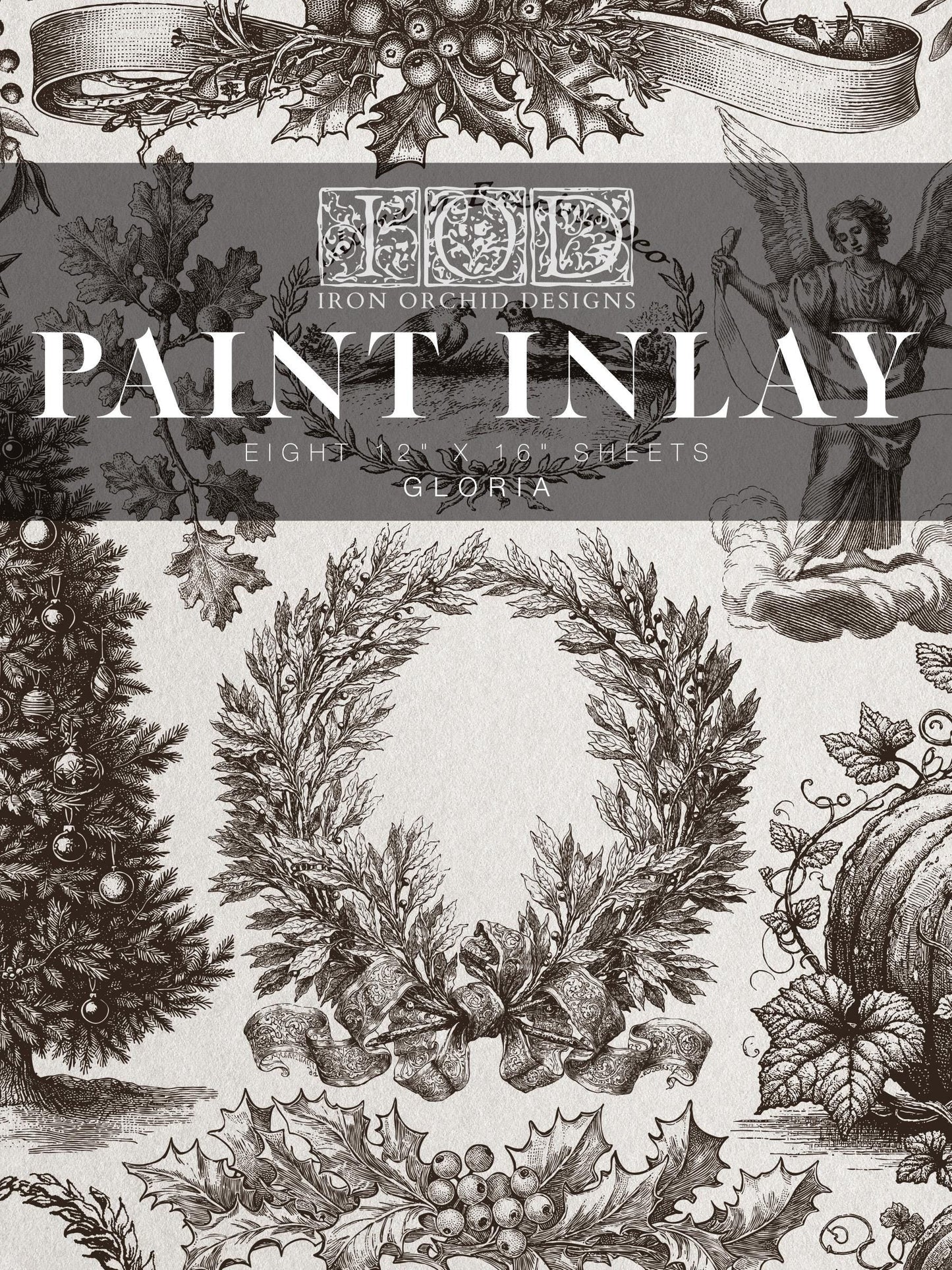 Gloria Paint Inlay IOD, Iron Orchid Designs, Vintage style Christmas & Fall