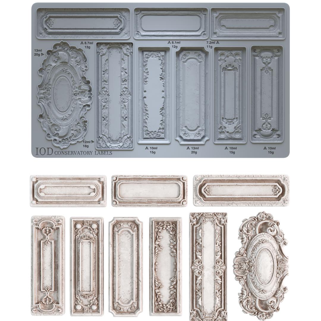 Conservatory Labels Mould IOD, Iron Orchid Designs Mold