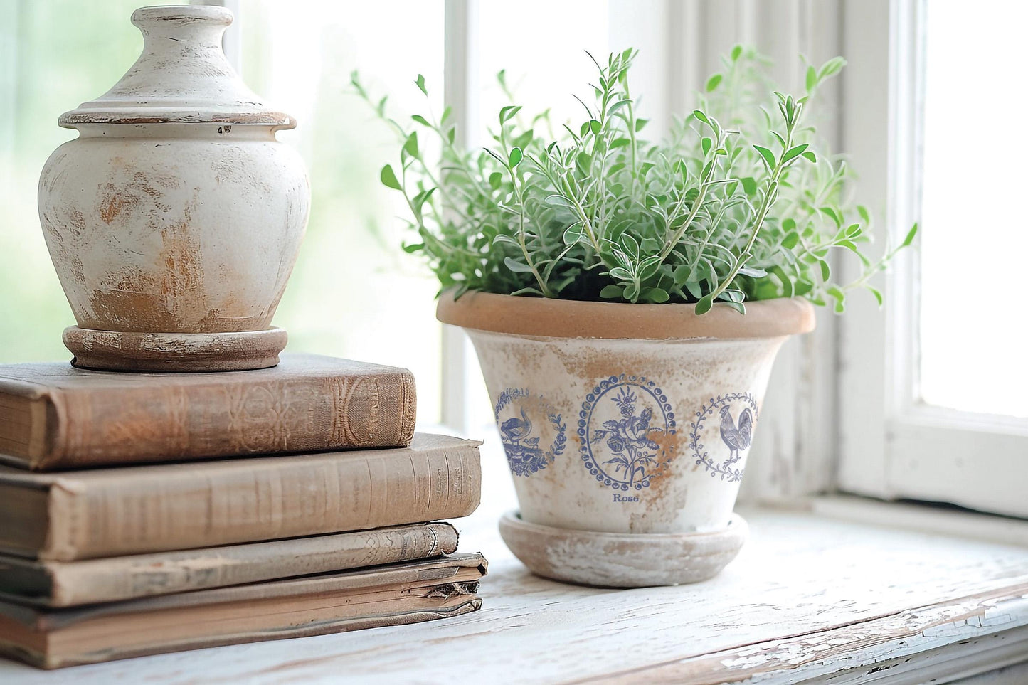 Delft Traditions Azure Paint Inlay IOD, Iron Orchid Designs, Vintage style