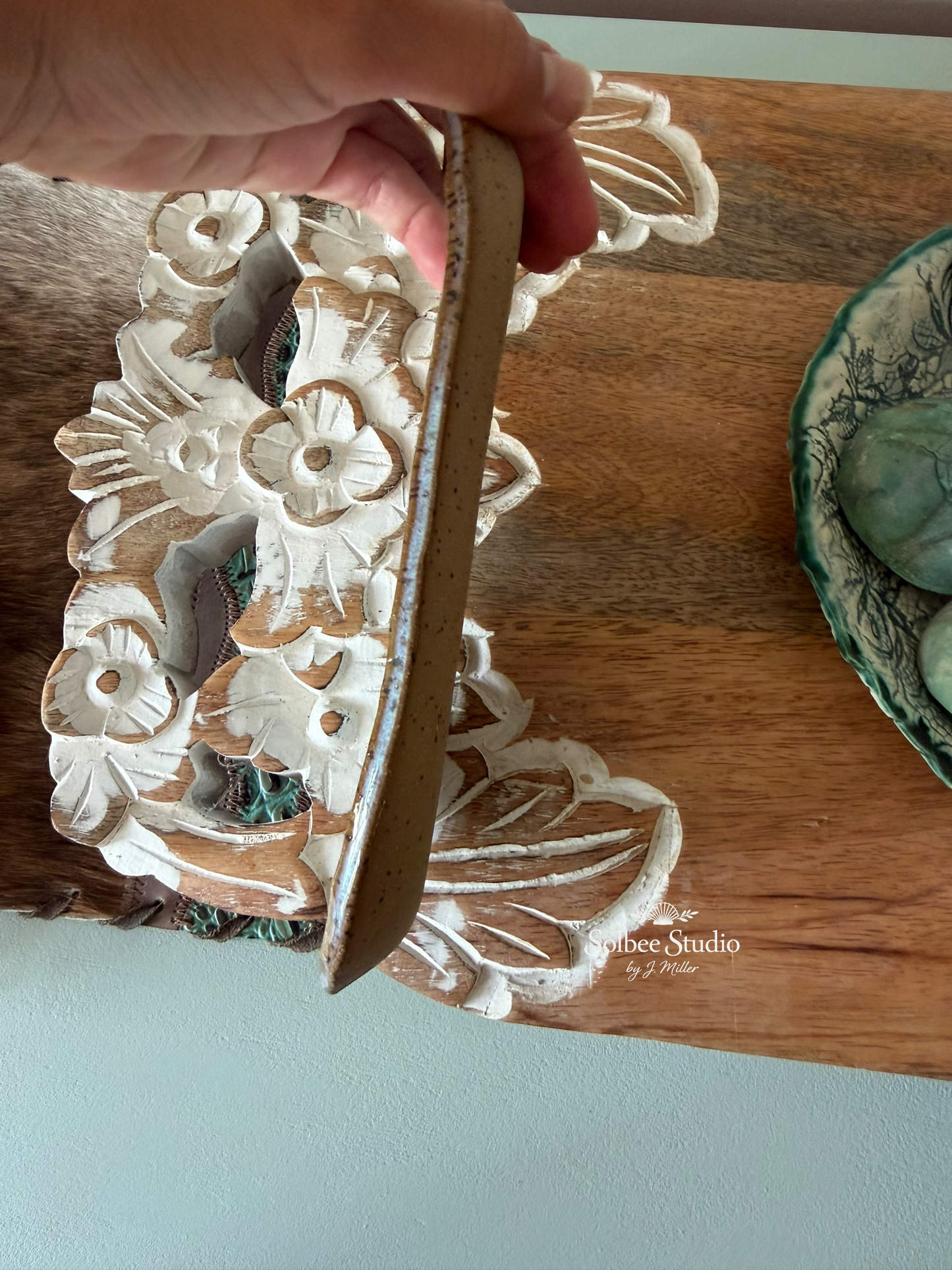 Handmade Cat Pattern Ceramic Tray | Stoneware Catchall Dish | Cat Lover Gift | Jewelry Tray | Spoon Rest | Trinket