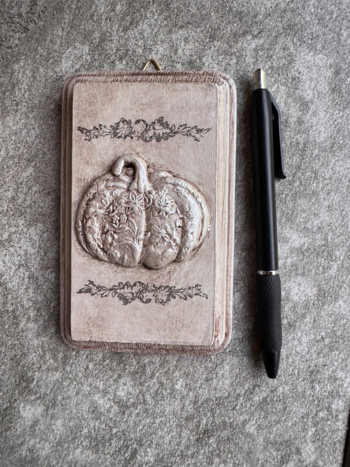 Fall Pumpkin Mini Plaque, Collage Wall, Relief Plaque, Wall Decor, Handcrafted