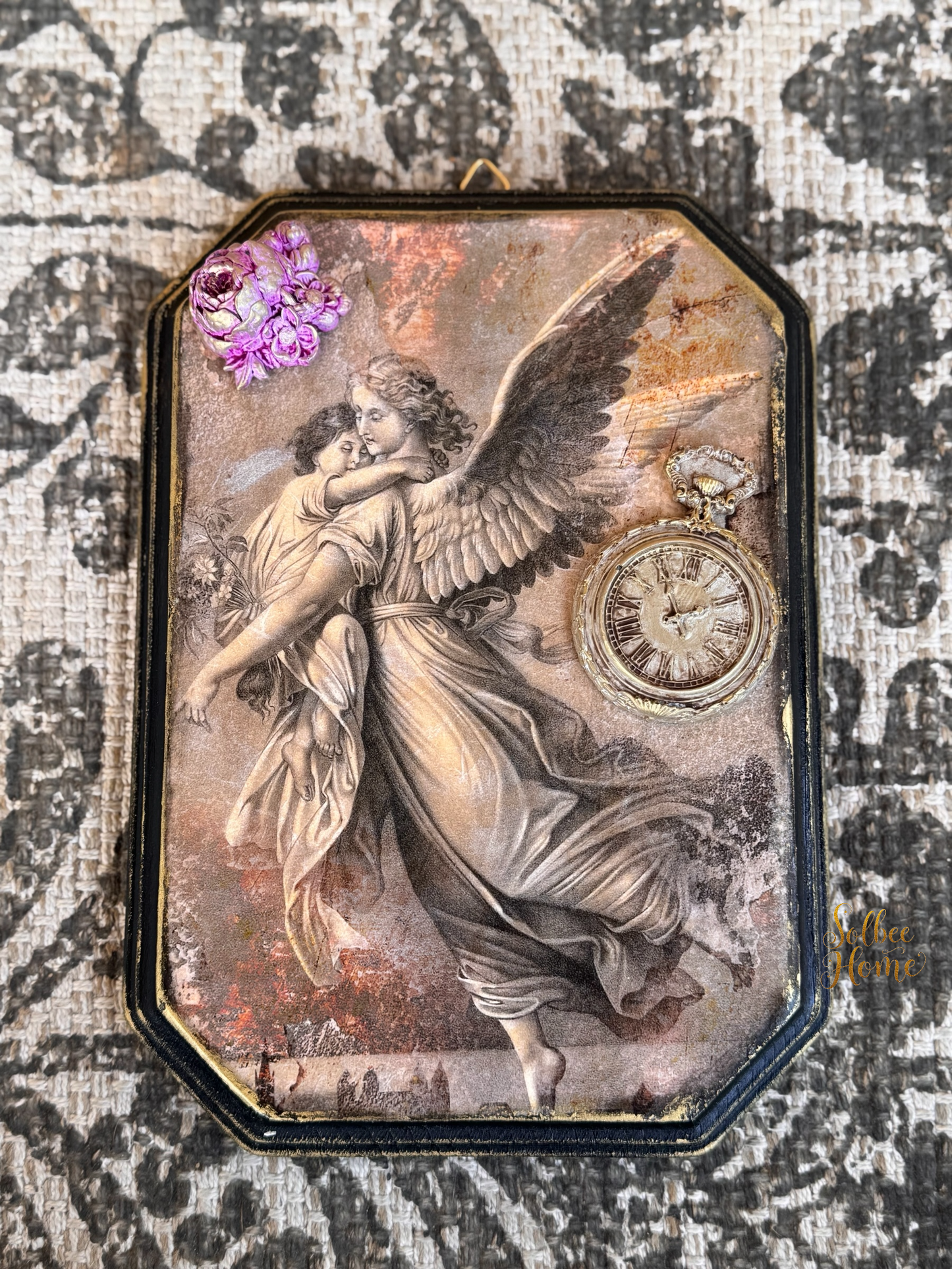 Angel & Child Moody Gallery Wall Decor, Gothic, Christian,  Handmade, Angelic, Time