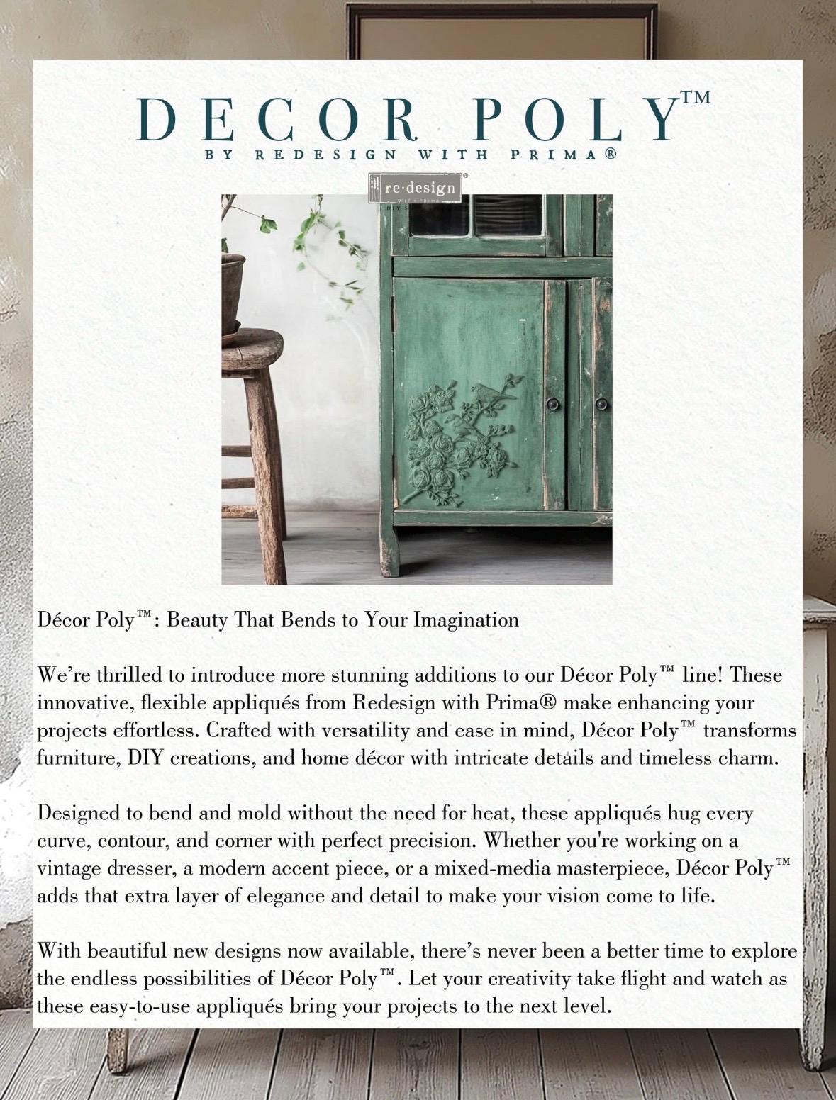 Serene Perch RIGHT, Decor Poly, Applique, Redesign with prima, 9" x 10"