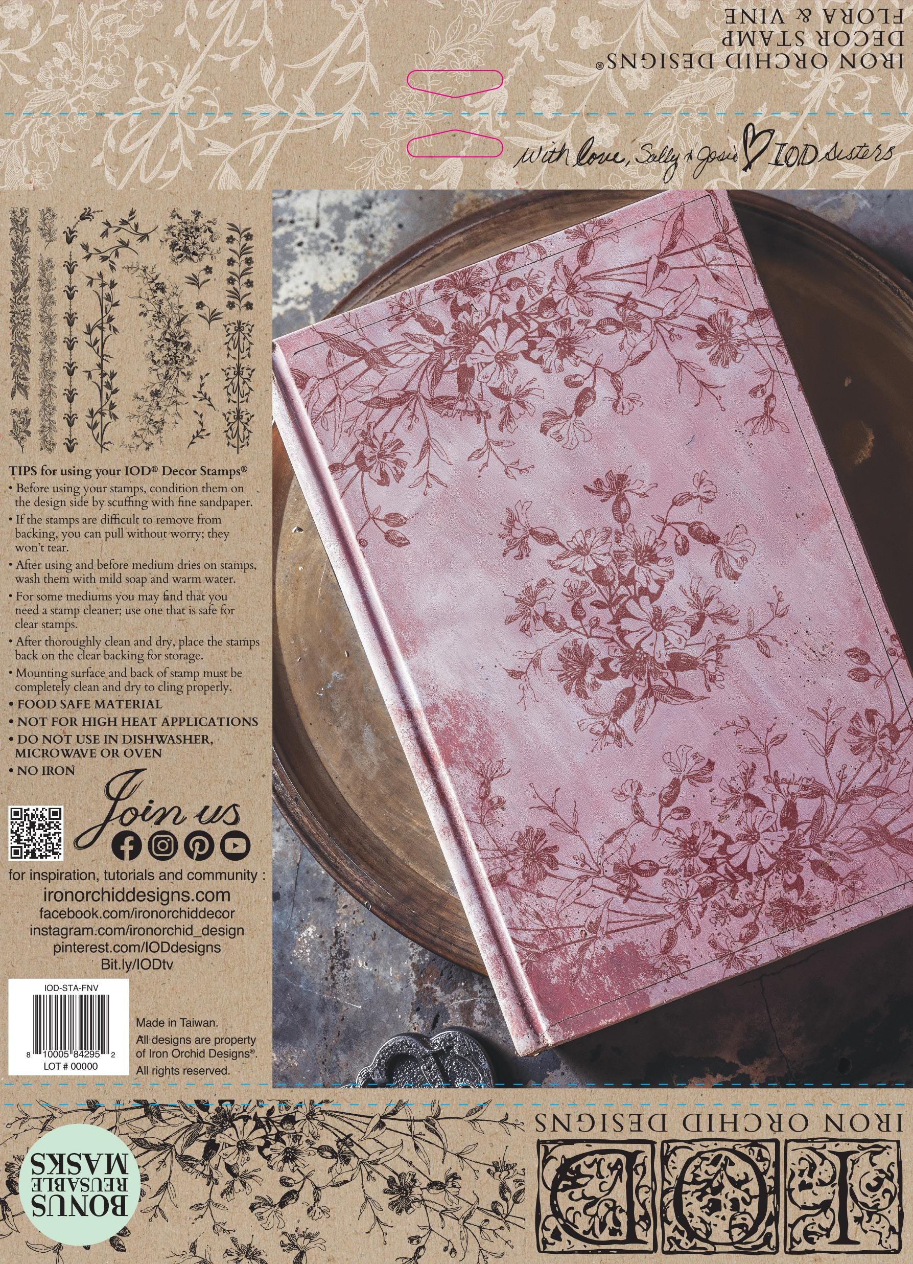 IOD Flora & Vine Stamp, Iron Orchid Designs, Stamp Set NEW