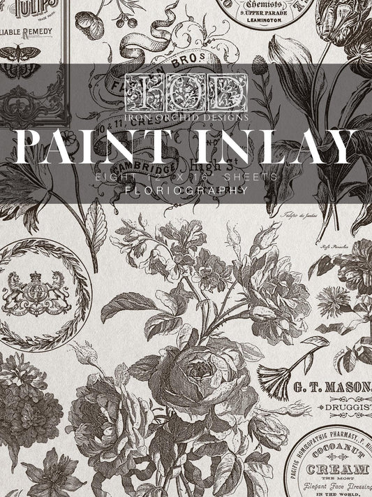 Floriography Paint Inlay IOD NEW, Iron Orchid Designs, Vintage style