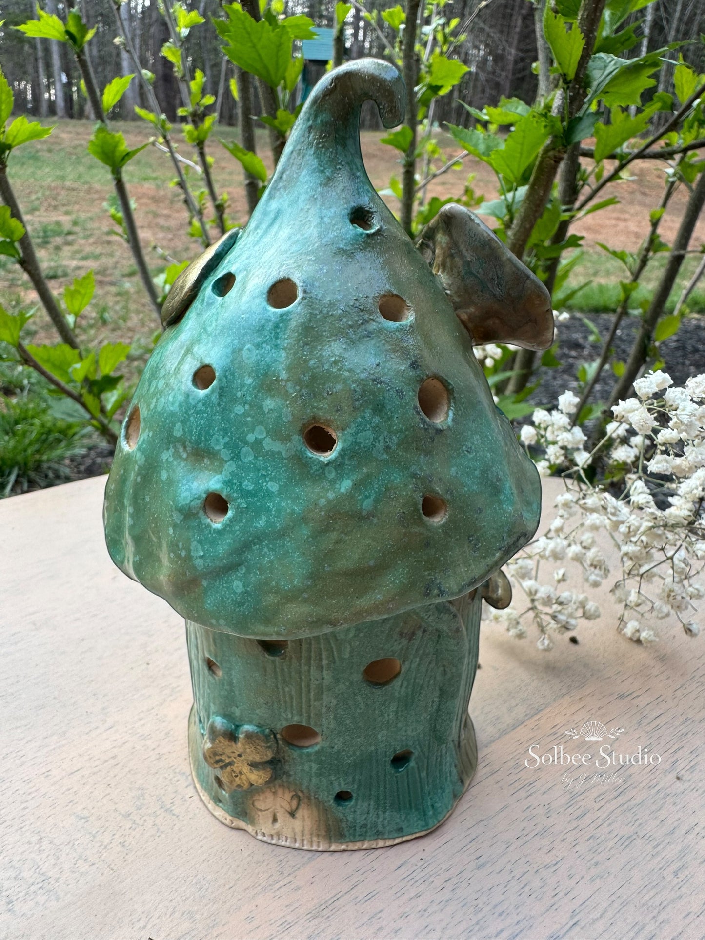 Enchanted Woodland Fairy House - Handbuilt Ceramic Luminary